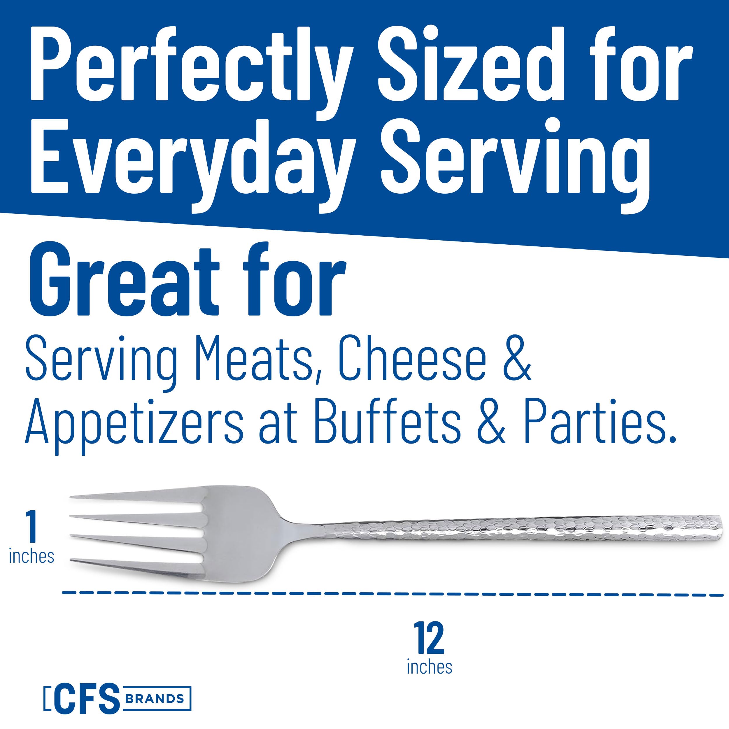 Carlisle 60202 Hammered Stainless Steel Cold Meat Fork, 12"