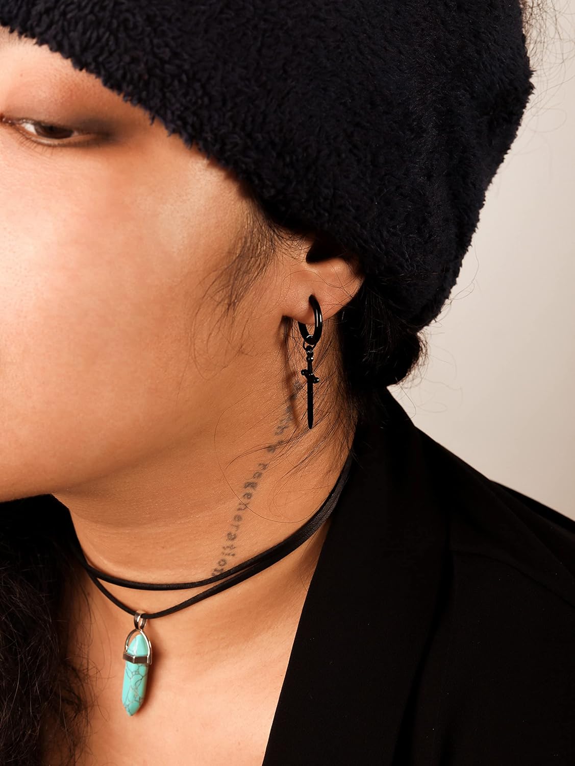 Sacina Gothic Black Sword Earrings, Dagger Knife Earrings, Christmas New Year Jewelry Gift For Women - Image 3