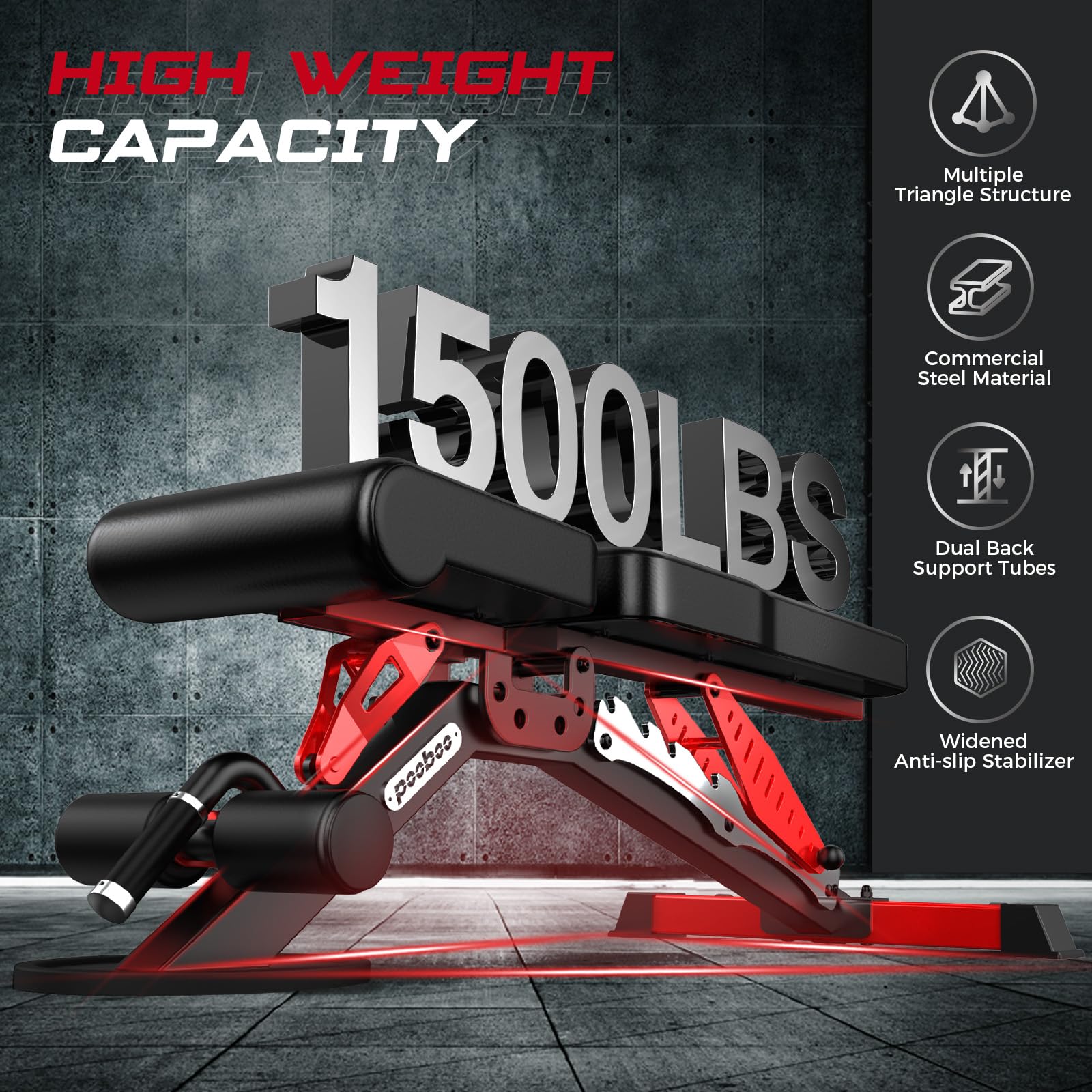 Weight Bench, Heavy Duty Bench and 8 Adjustable Positions Workout Bench Press for Home Gym Strength Training