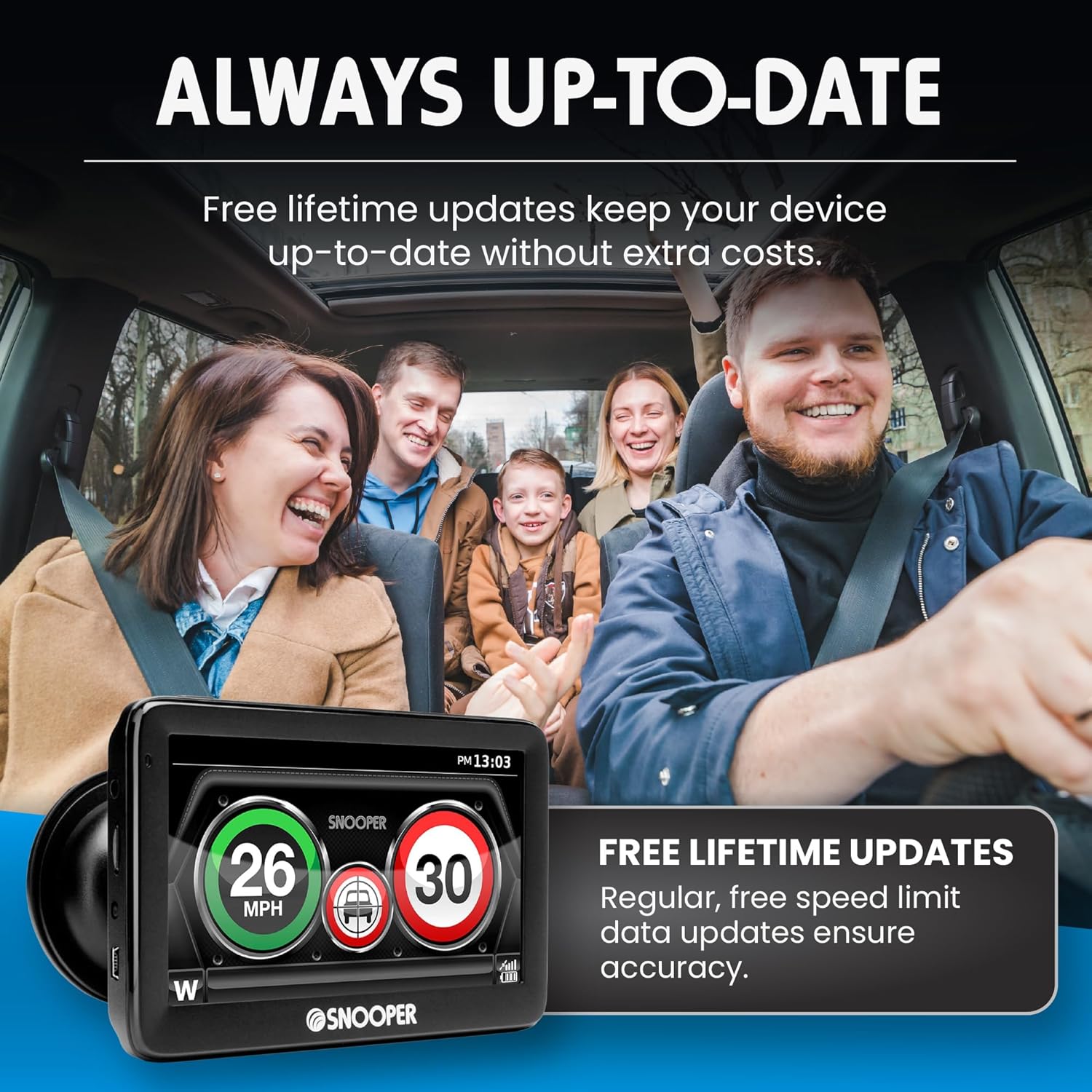 Snooper Myspeed-Plus S5100/Speed Limit cameras/30 Speed Limits Alert - Black