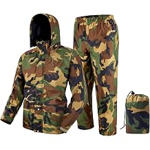 Rain Suit, Rain Gear for Men Waterproof, Camo Rain Jacket, Lightweight Rain Coat