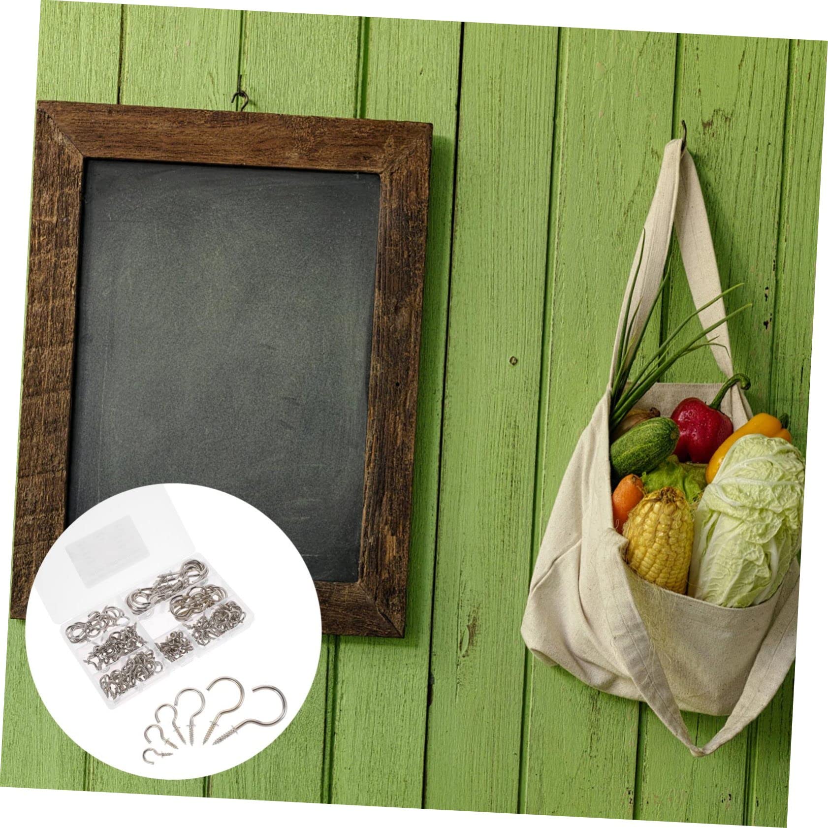 iplusmile 750piezas Ganchos De Tornillo Para Techo y Pared Soporte Práctico Para Interior y Exterior Para Colgar Ropa Llaves Plantas
