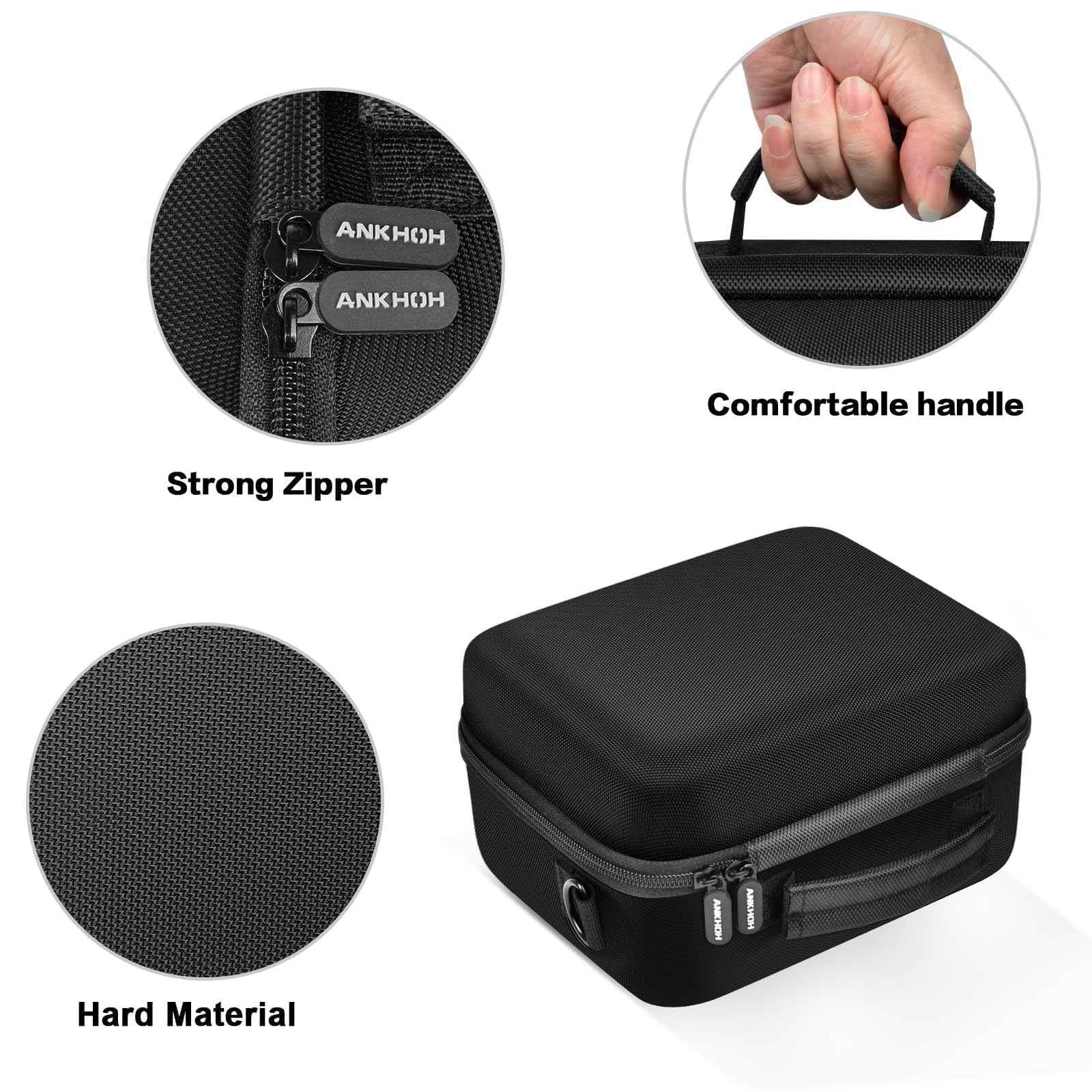 ANKHOH Powerbank-Hülle für Anker Solix C200 DC, für Solix C300 DC Solar-Kraftstation, Generator-Ladegerät, Akku-Aufbewahrungshalter, Schutzhülle für Outdoor-Camping, Reisen (nur Box), Schwarz , 9*7.5