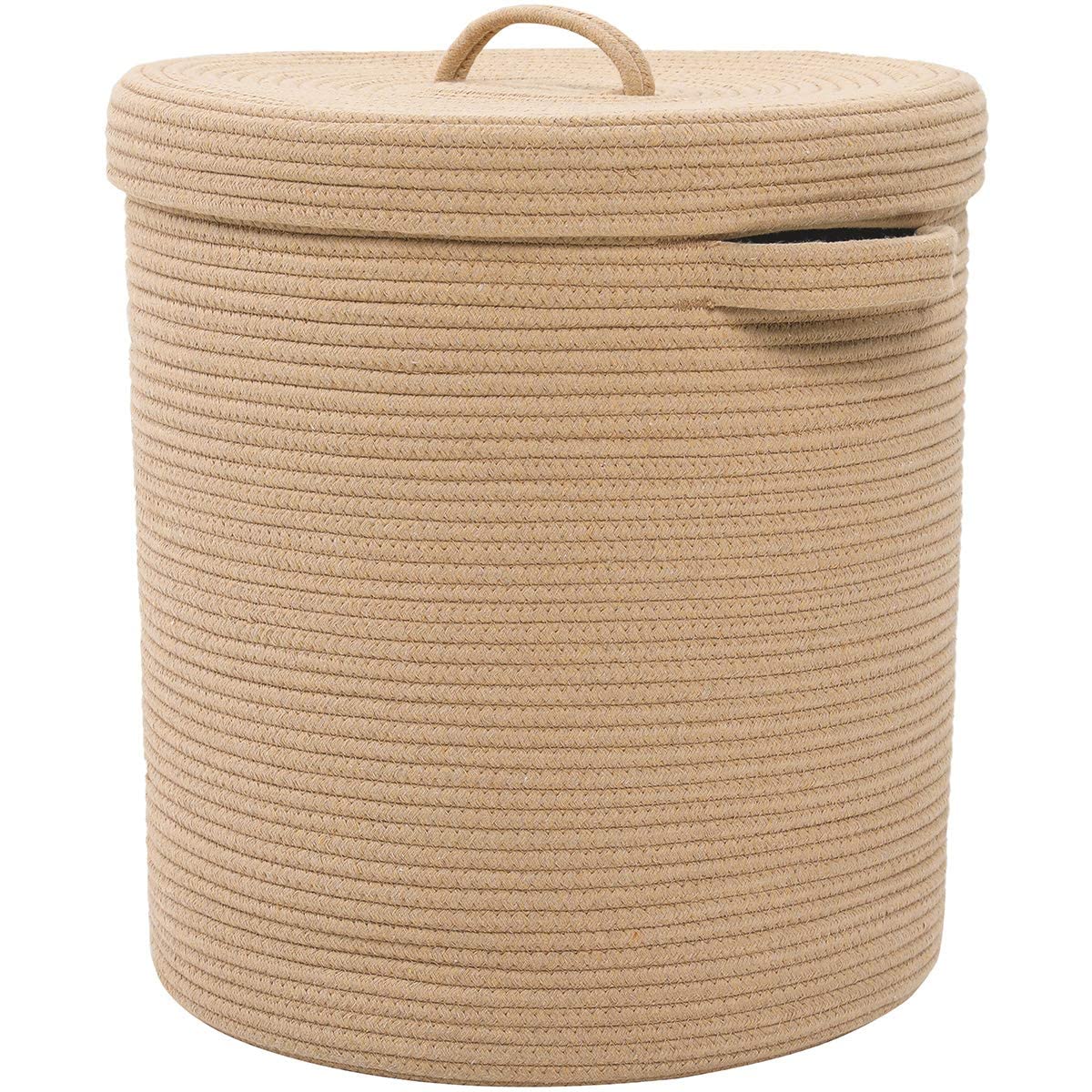 ALLURING HOMES Laundry Hamper with Lid, Woven Laundry Basket Blanket and Toy Storage Basket for Living Room, Bedroom, Bathroom, Nursery 72L) (LED18)