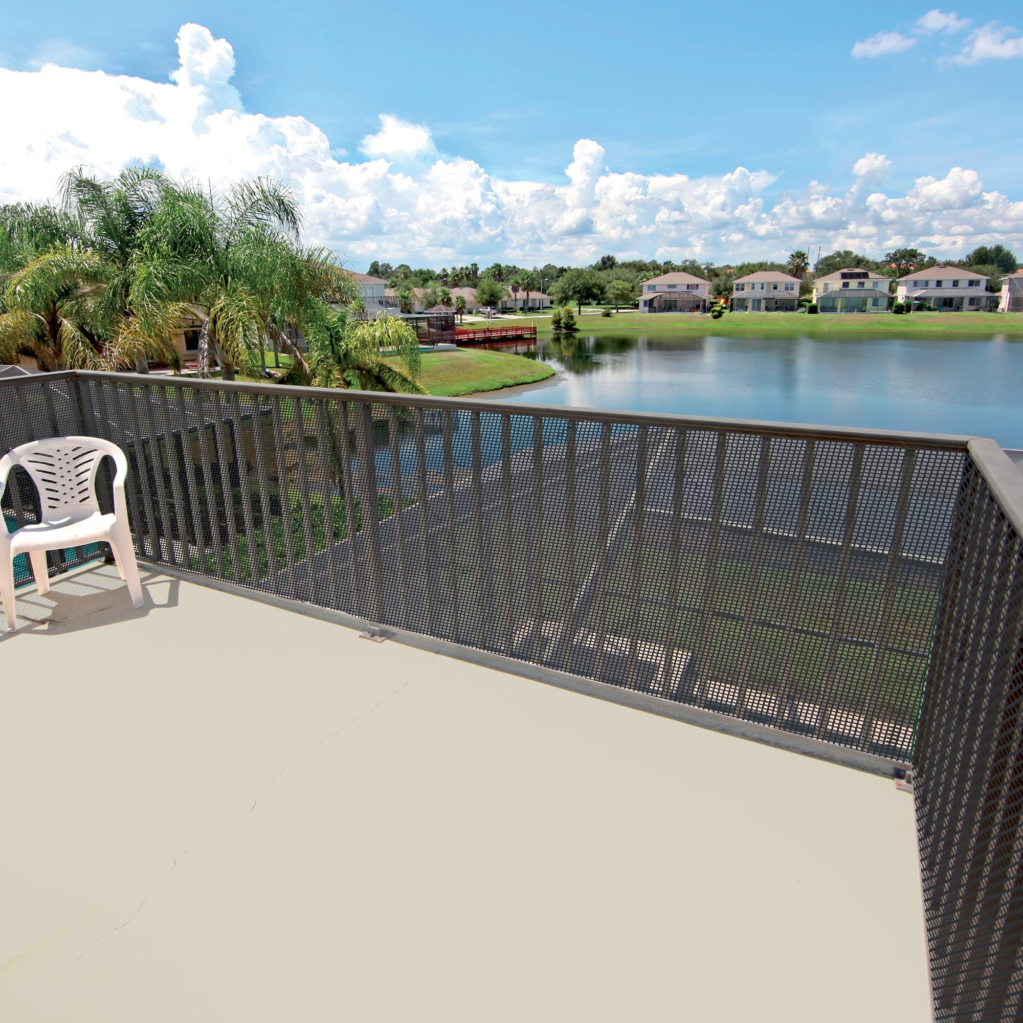 TENAX Malla de Plástico Quadra 10 Antracita 1,00x50 m, Malla Protectora Multiuso para Balcones, Vallas y Cercados
