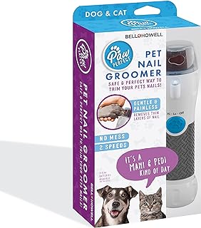 Bell + Howell PAWPERFECT Pet Nail Rotating File with 5,000-7,000 RPM's for Dogs, Cats, and Other Small Animals, Safe Gentle and Painless Paws Claws Grooming Grinding Tool As Seen On TV