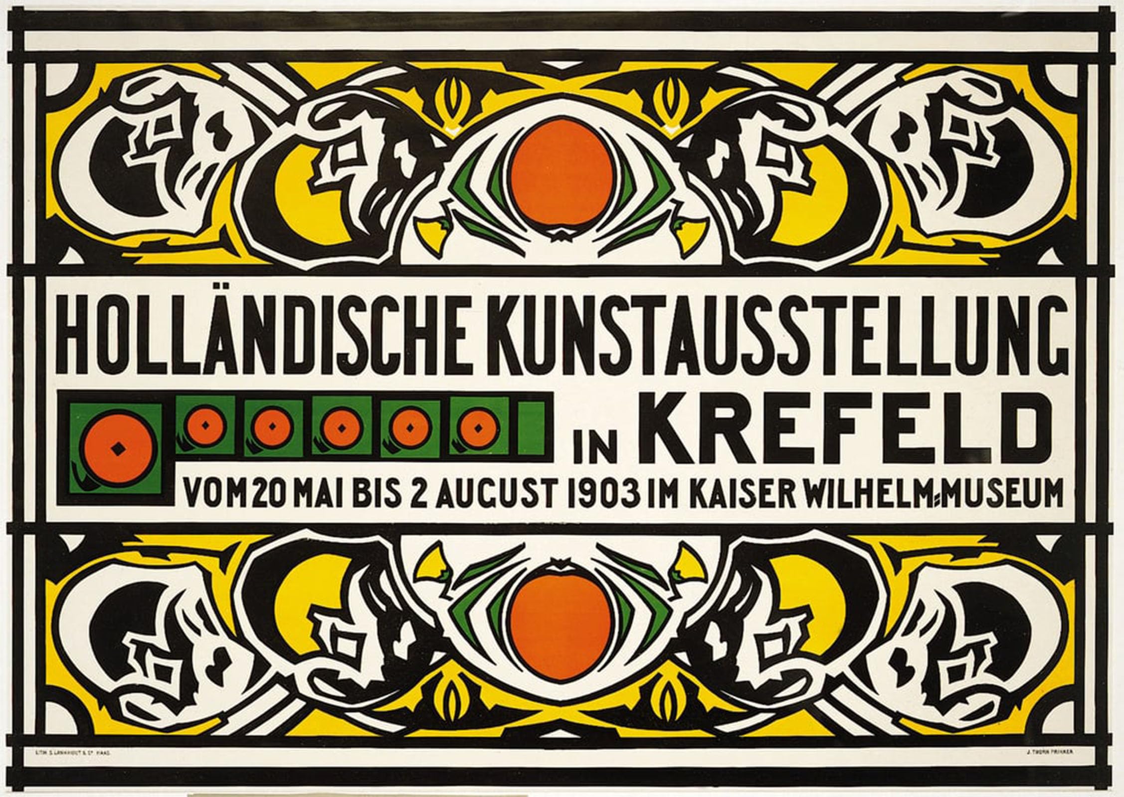 POSTERIIk Famous Modern Artwork Art Mural Hollandische Kunstausstellung by Johann Thorn Prikker Oil Paintings Pictures for Home Decor 60x90cm