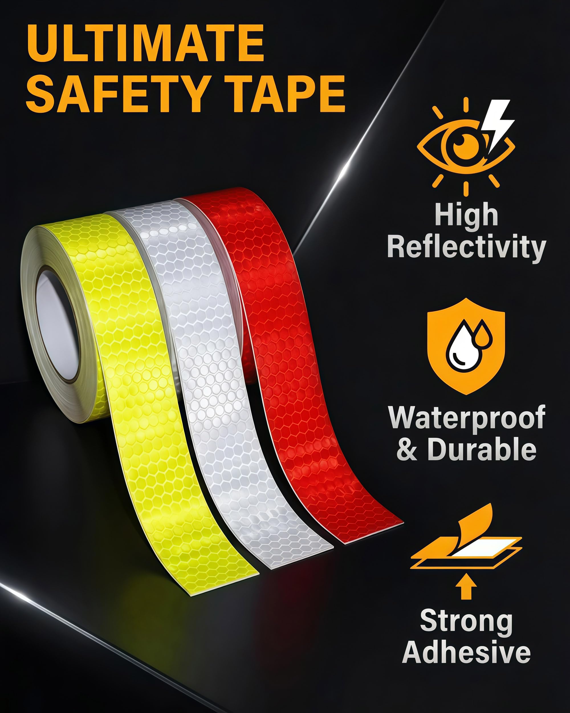 Reflective Tape Rolls - Red/White/Green -2