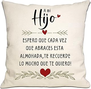 Bommex Regalo de Hijo de mamá papá Espero Que Cada Vez Que abraces Este cojín te recuerde lo Mucho Que te Quiero Funda de ...