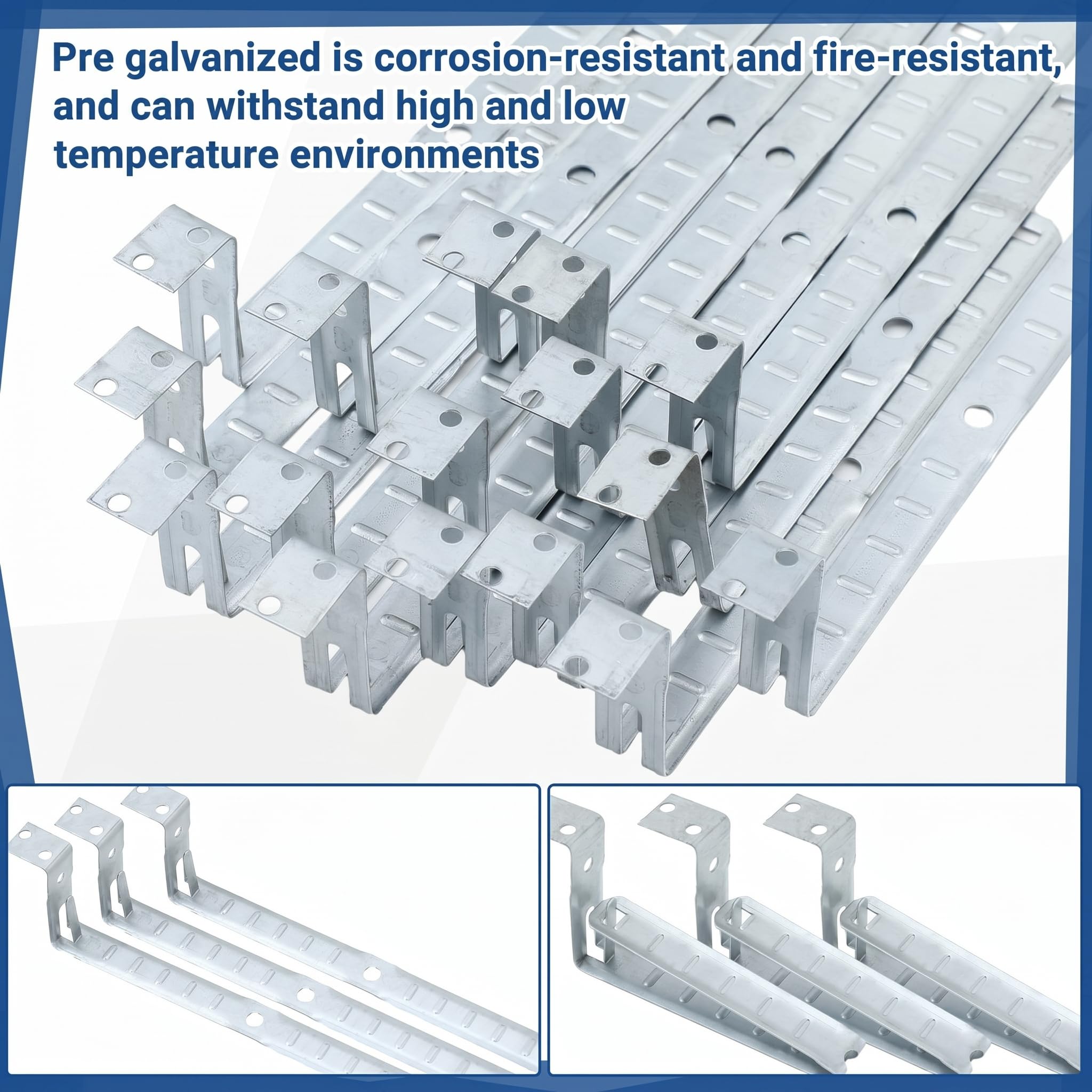 Landhoow 250 piezas de soporte de cable de montaje de perno de metal CS-CJ6 Cable de montaje de perno de acero galvanizado con pestaña de bloqueo, sujetadores con pestaña de bloqueo, sujetadores de