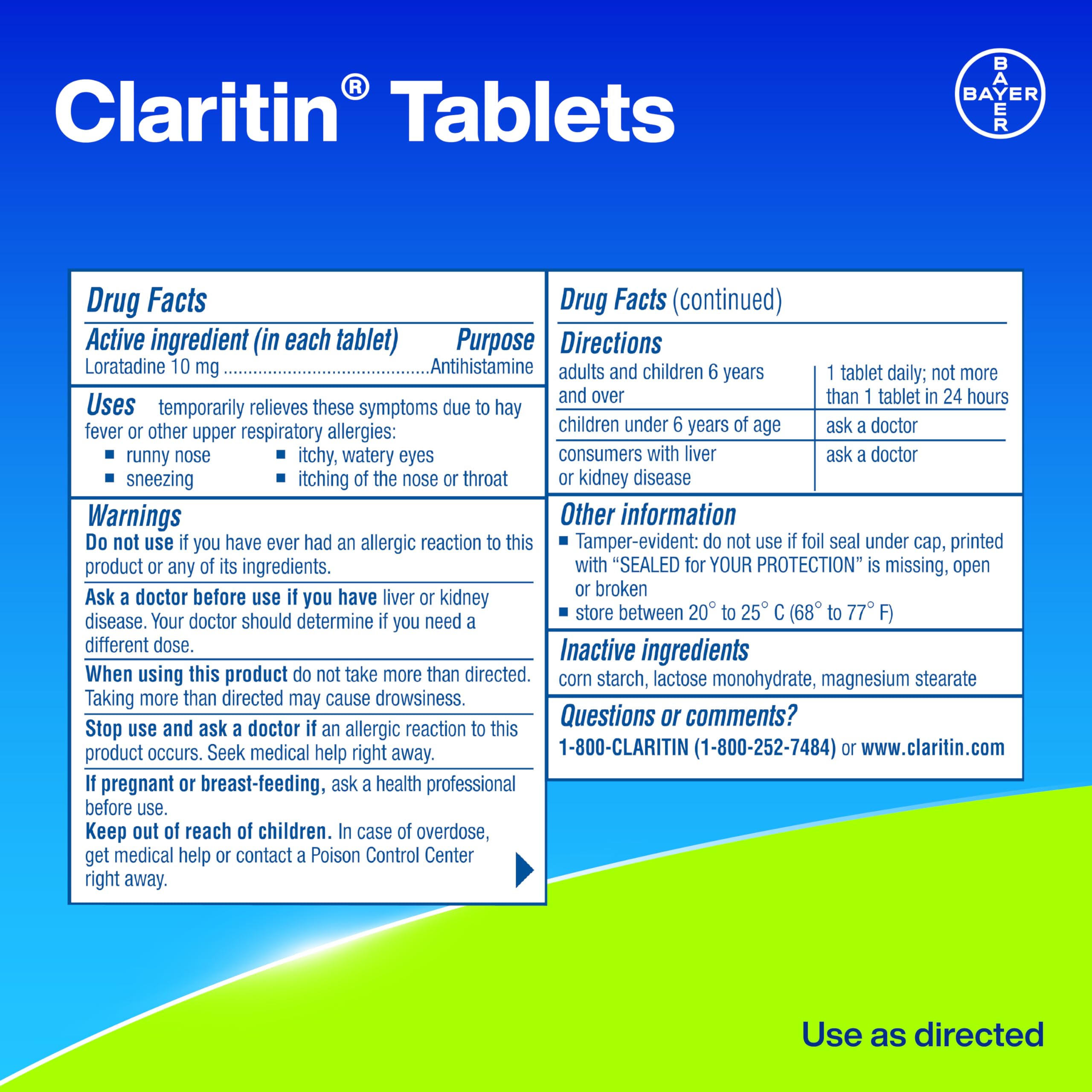 Claritin Allergy Medicine for Adults, 24-Hour Non-Drowsy Loratadine 10mg Pills, Antihistamine, 100 Tablets — Amazon image 14