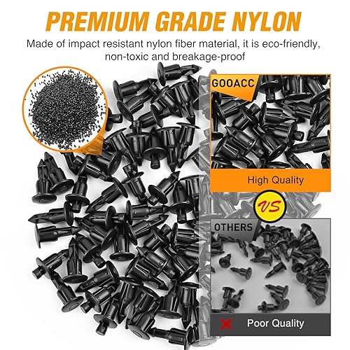 Miniatura 5 de GOOACC 50 piezas M6 Clip de guardabarros Retenedor de parachoques Remaches de nylon a presión para motocicletas (2005-6SRIV) para Honda Kawasaki