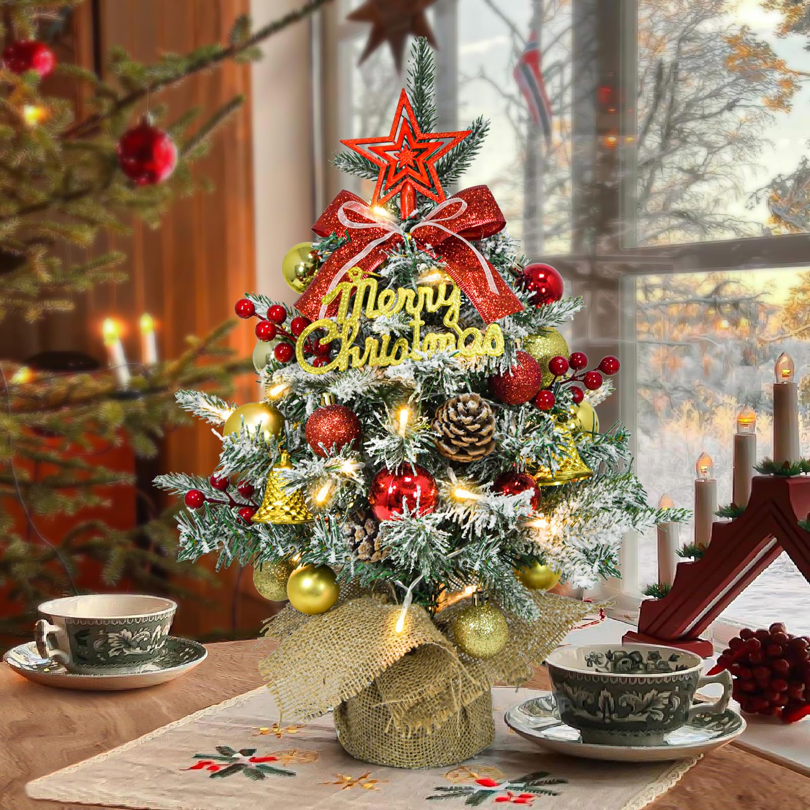 Arbolito De Navidad Arbol De Navidad Pequeño,45cm Mini Arbol De Navidad Con  Luces Incorporadas Led, Artificial Árbol De Navidad De Mesa Realista,Arboles  Navidad Modernos Arboles De Navidad, image size:1600x1600