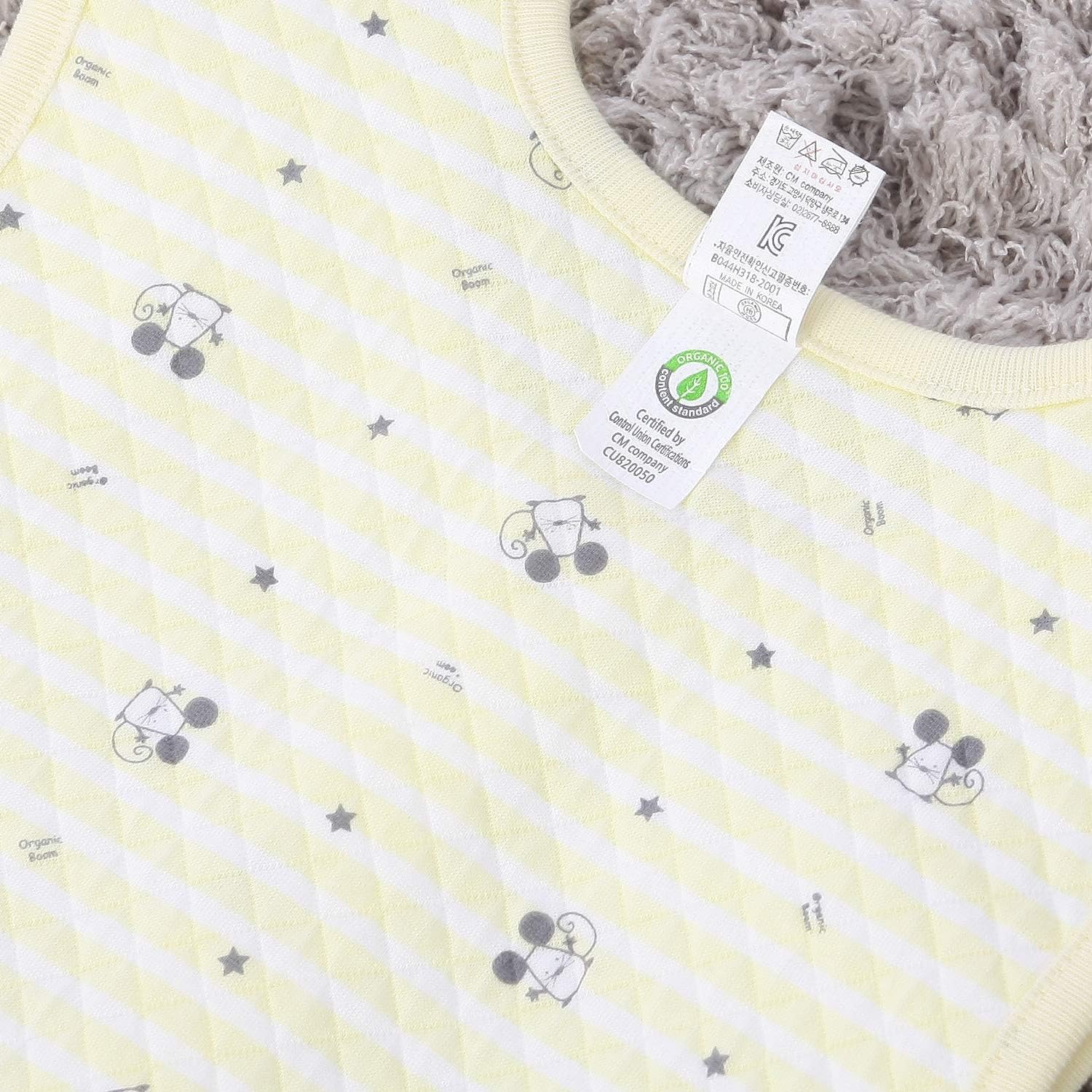 100% Organic Cotton Mouse Baby Sleeping Quilted Jacquard Vest Soft Wearable Blanket