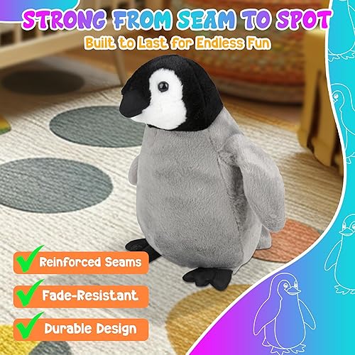 Miniatura 6 de Forest & Twelfth Peluche de pingüino bebé de 10 pulgadas, colección Majestic Animal, materiales de primera calidad, el mejor regalo para niños a