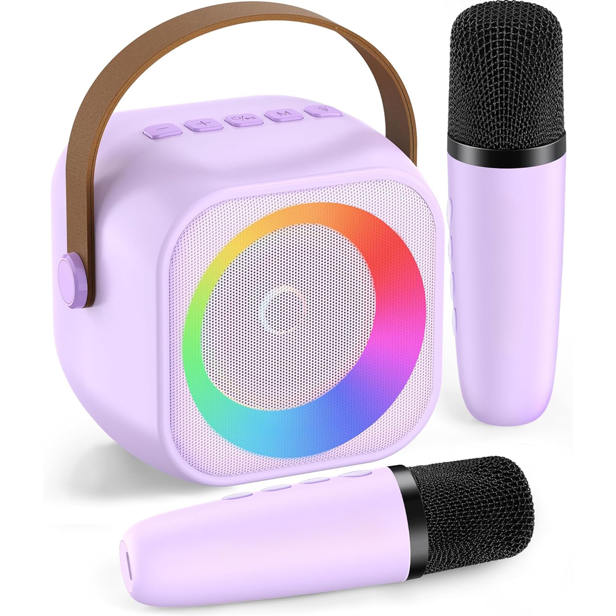 Karaoke Machine,Mini Portable Karaoke Speaker with 2 Wireless Microphones