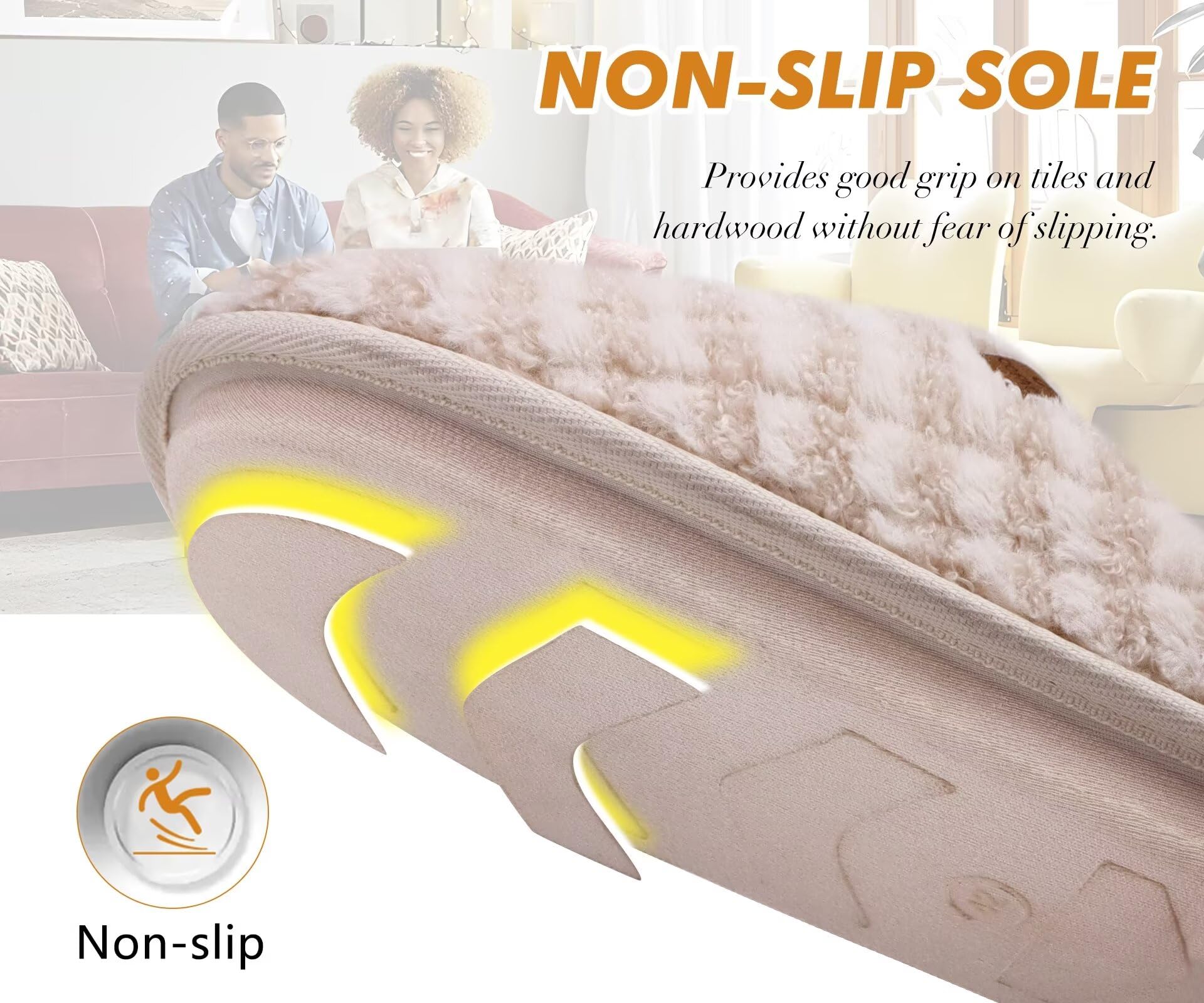 COFACE Pantofole da Uomo Invernali Plaid, Comoda Memory Foam Calde Scarpe da Casa in Lana con Suola Antiscivolo 40-49