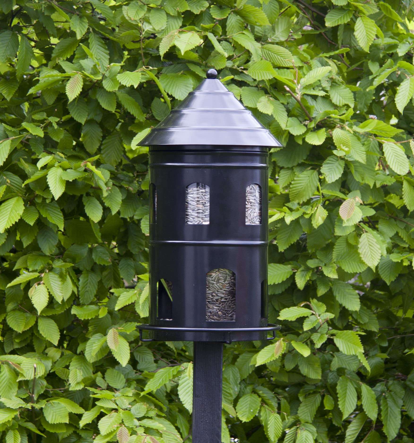 Wildlife Garden WG326 Gigant Comedero para pájaros de metal, color negro