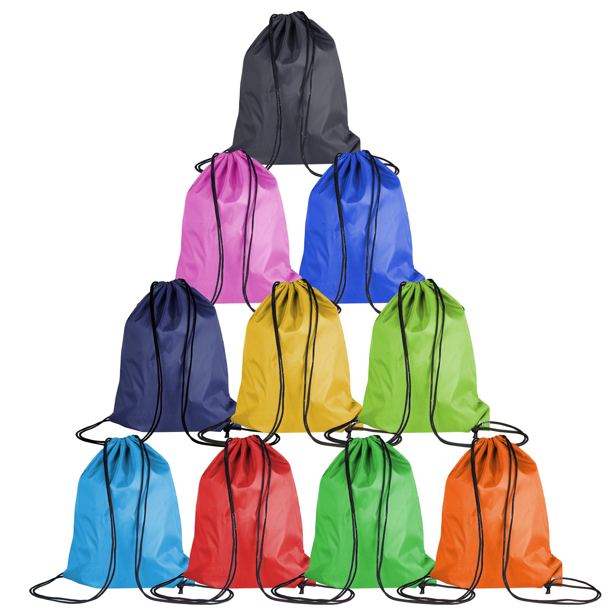 Borsa con Chiusura a Cordoncino, 2 Confezioni di Zaini, Borsa per Palestra, Viaggi, Yoga, Scuola e Altri Sport all'Aria Aperta, 10 Colori.