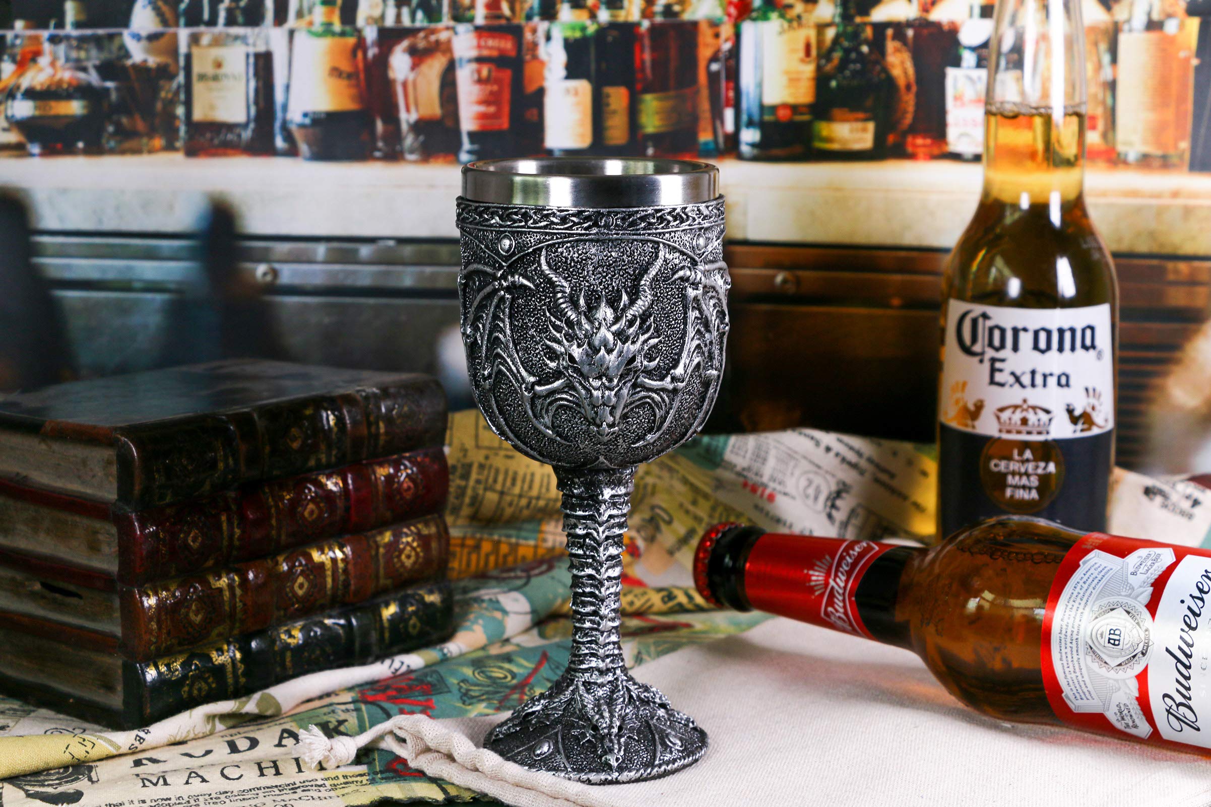Roaring Fire Dragon Goblet Medieval Wine Chalice Drinking Cup Ideal