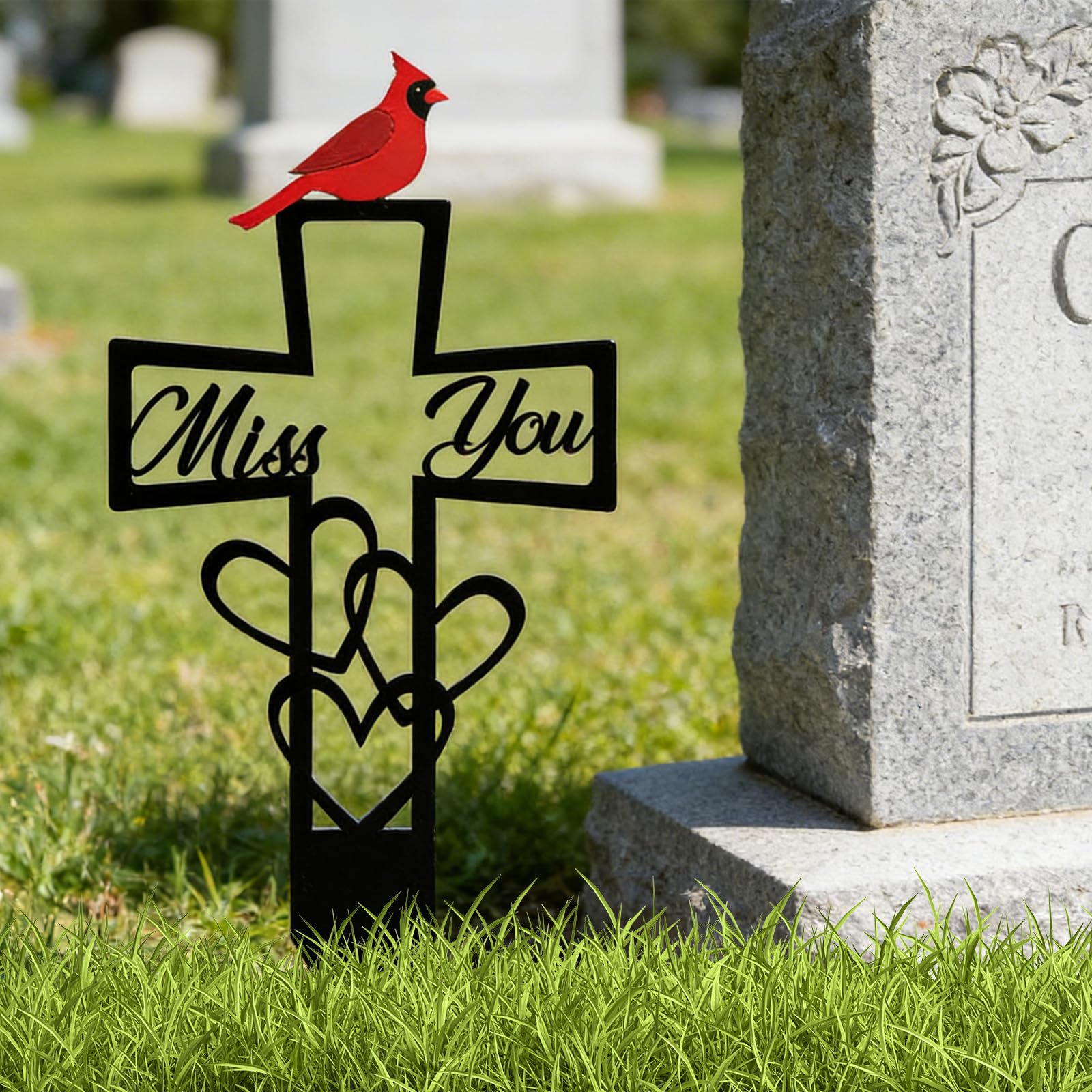 Practical Metal Memorial Crosses for Grave and Garden Rose Pattern Crosses Grave Markers for Cemeteries Cemetery Decoration