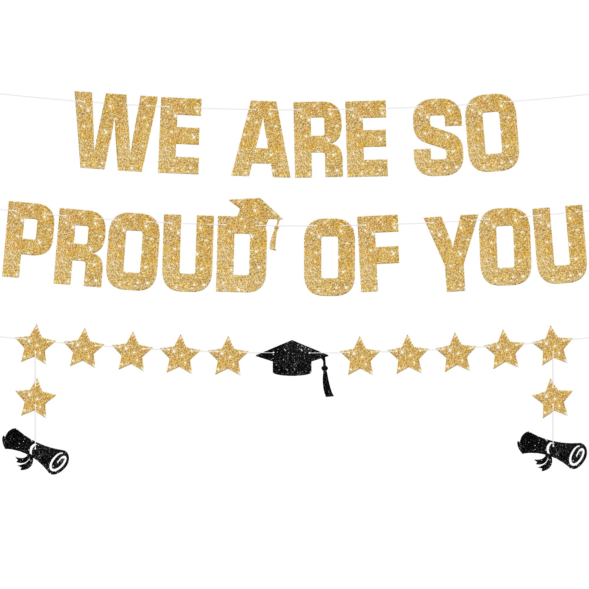 Amazon.com: KatchOn, Glitter We are So Proud of You Banner - 10 Feet ...