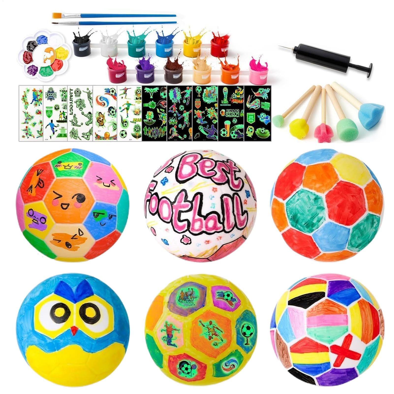 Genérico Kit de Pintura de Fútbol,Set De Pintura Creativa De Fútbol Con Docena De Colores - Materiales Artísticos con Stickers Luminosos para Habitación Infantil Salón Aula Fiestas Navideñas