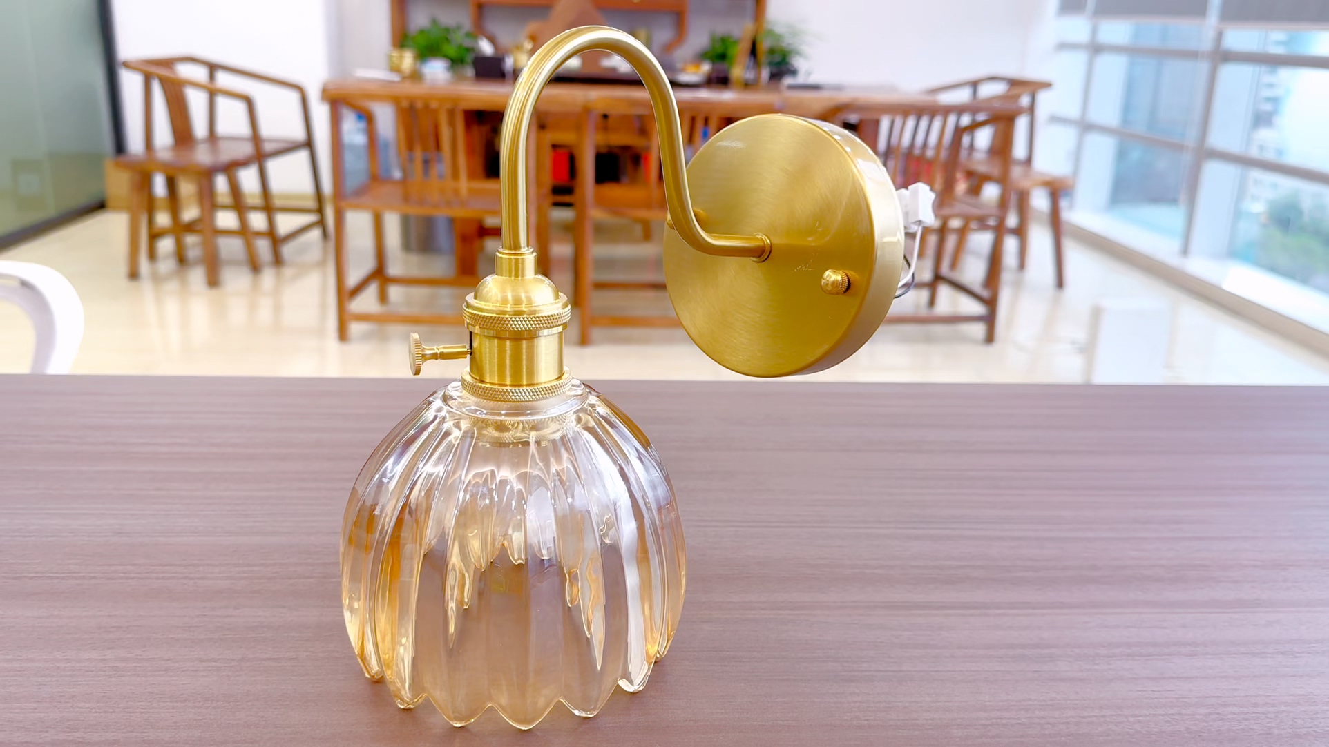 Image of Wall Sconces Lights Lamp for Bedroom Bathroom, Modern Vanity Light Fixtures, Wall Mount Lighting Vintage Tulip Amber Glass Shade for Living Room Mirror Hallway Kitchen