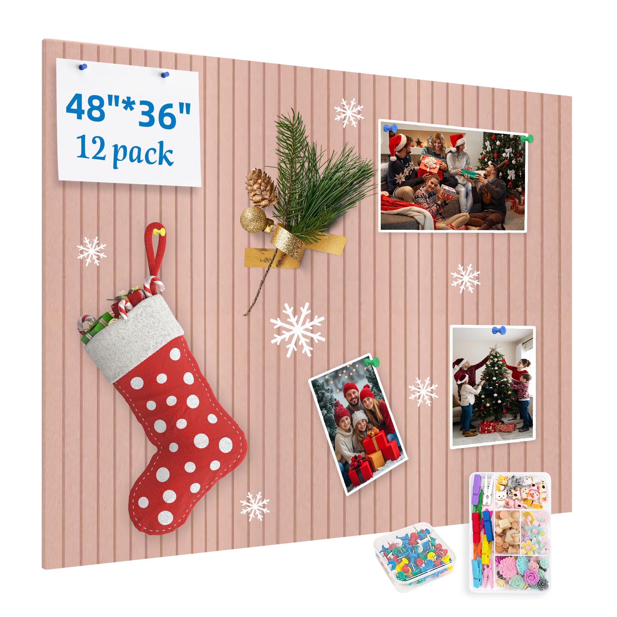 Large Cork Board for Walls, Yunihome 12 Pack 36" x 48" Felt Bulletin Board Wall Tiles for Home Kitchen School Office Wall Decor with Assorted Colors