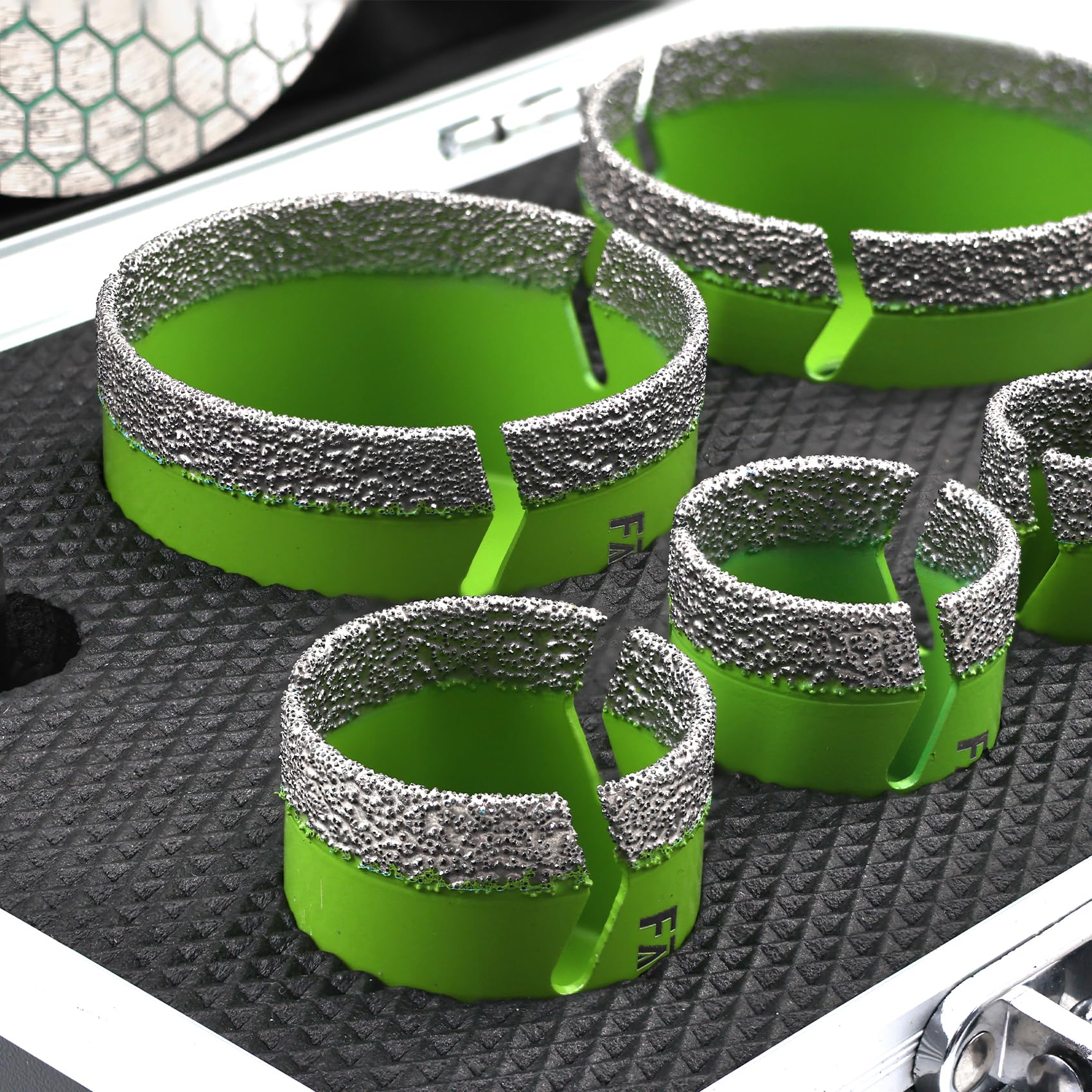 Diamentowe wiertła do płytek zestaw 20-75 mm - M14 wiertło diamentowe otwornica do płytek, porcelany, ceramiki, marmuru, granitu, otworów 20 i 50 mm, fresa diamentowa tarcza tnąca 125 mm