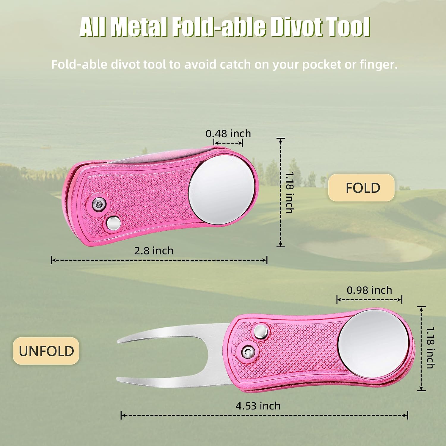 Mile High Life Golf Divot Repair Tool Metal/Foldable w Magnetic Ball Marker image 4