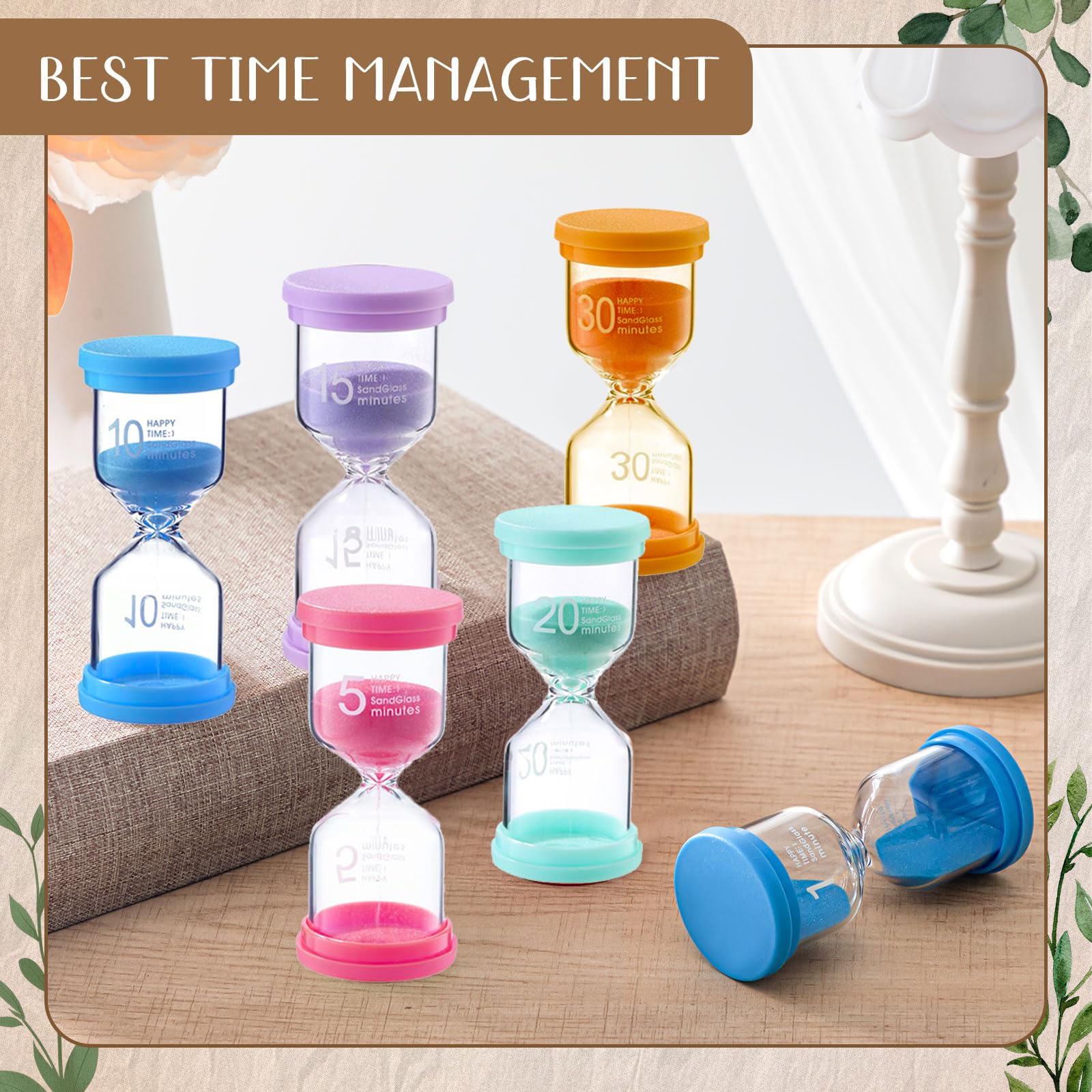 6 Pezzi Clessidra Bambini, Colorate Clessidre Set per Bambinis 1/5/10/15/20/30 Minuti, per Fetto come Timer Visivo Bambini, Educativo o come Clessidra Bomboniera