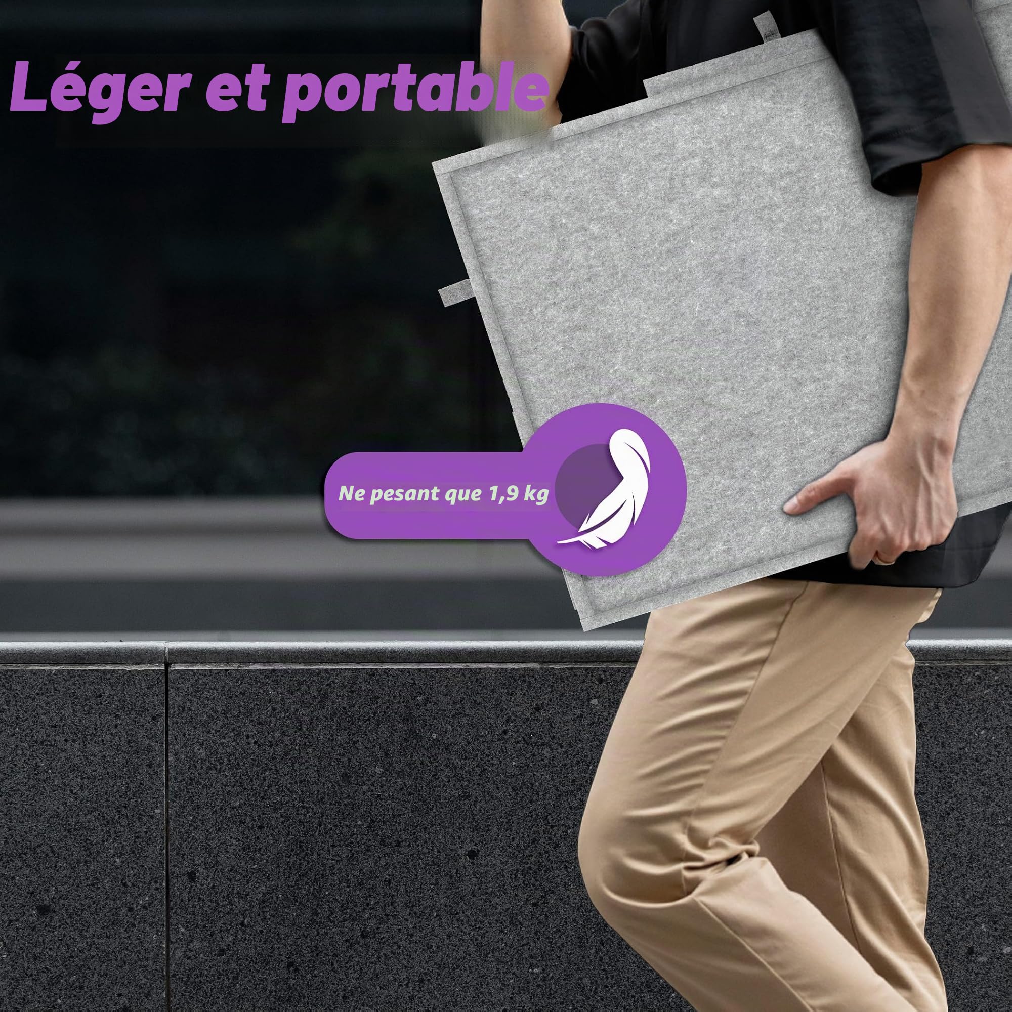 Tektalk Table de Puzzle Portable avec Support/Support réglable intégré et Housse Amovible, Plateau de Puzzle en Feutre Super léger à 3 Angles d'inclinaison, jusqu'à 1000 pièces, Gris Clair