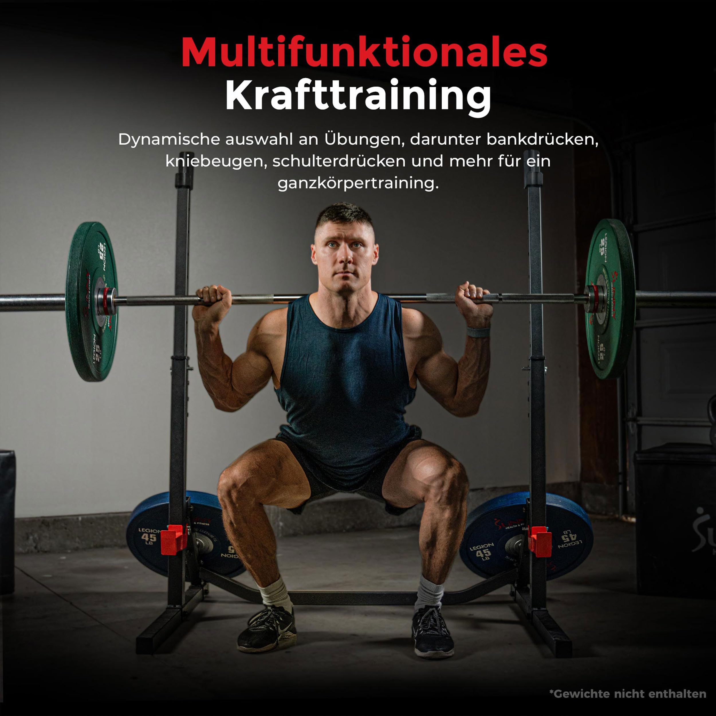 Sunny Health & Fitness Multifunktionales Krafttrainings Home Gym, Komplettes Trainingsgerät mit Trainingsaufsätzen, Optionaler Power-Rack-Käfig