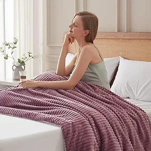 Electric Heated Blanket Twin Size, Soft and Cozy Thickened Flannel and Sherpa Electric Blanket for Bed, Automatic Safety System 6 Heating Levels & 10 Hours Auto-Off, 62"x84" Purple