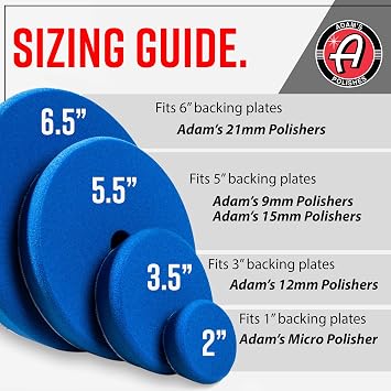 Adam's Polishes Premium Polisher Pads Bundle, Expertly Designed to Make Polishing and Paint Correction Easier & Quicker, Color Coded to Match with Recommended Polishes or Compounds (3.5 Pads Bundle)