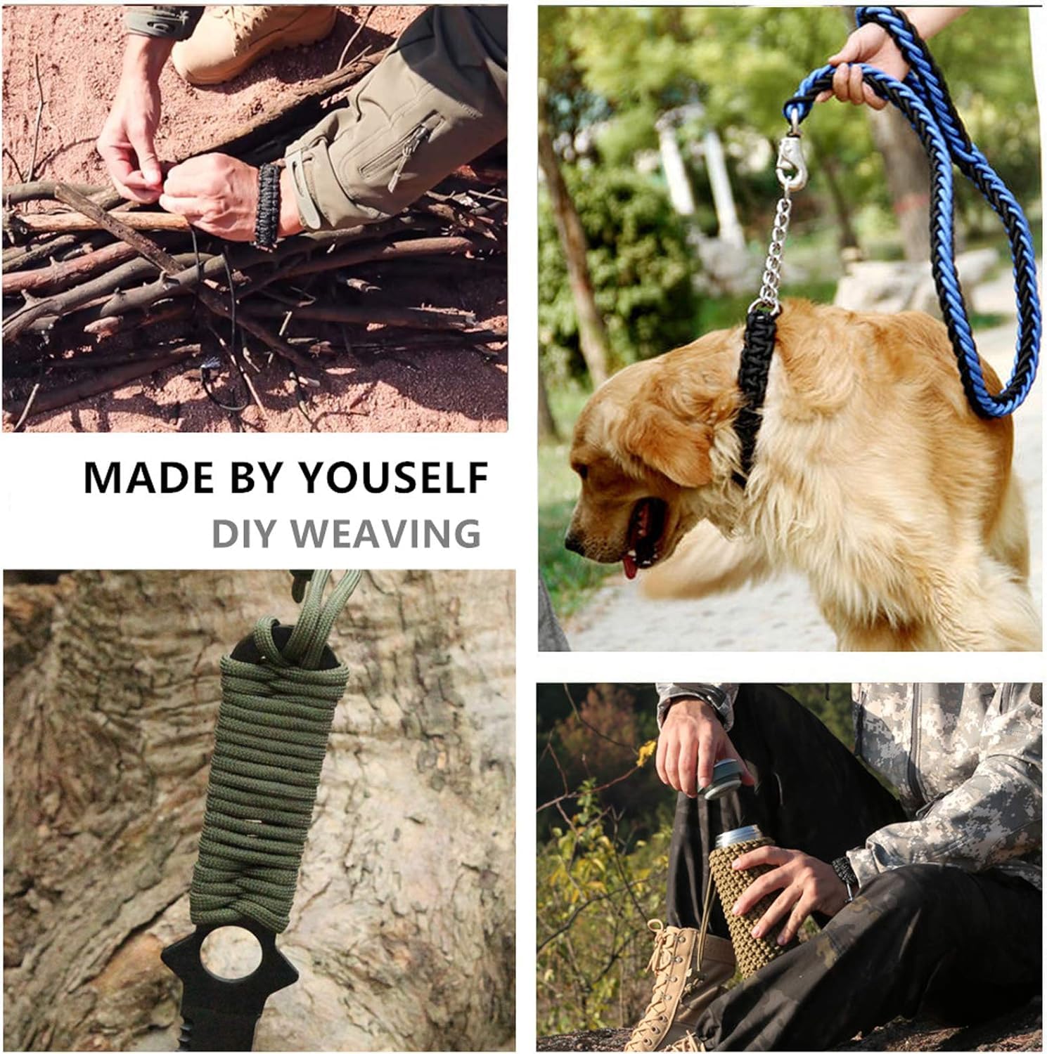 Paracord 4mm, 10 m Cuerda Paracord de Nylon, Cuerda de Camping 7 Hilos con Capacidad de Peso 250 kg/550 lbs, Ideal para Camping, Escalada y Pulseras Paracord