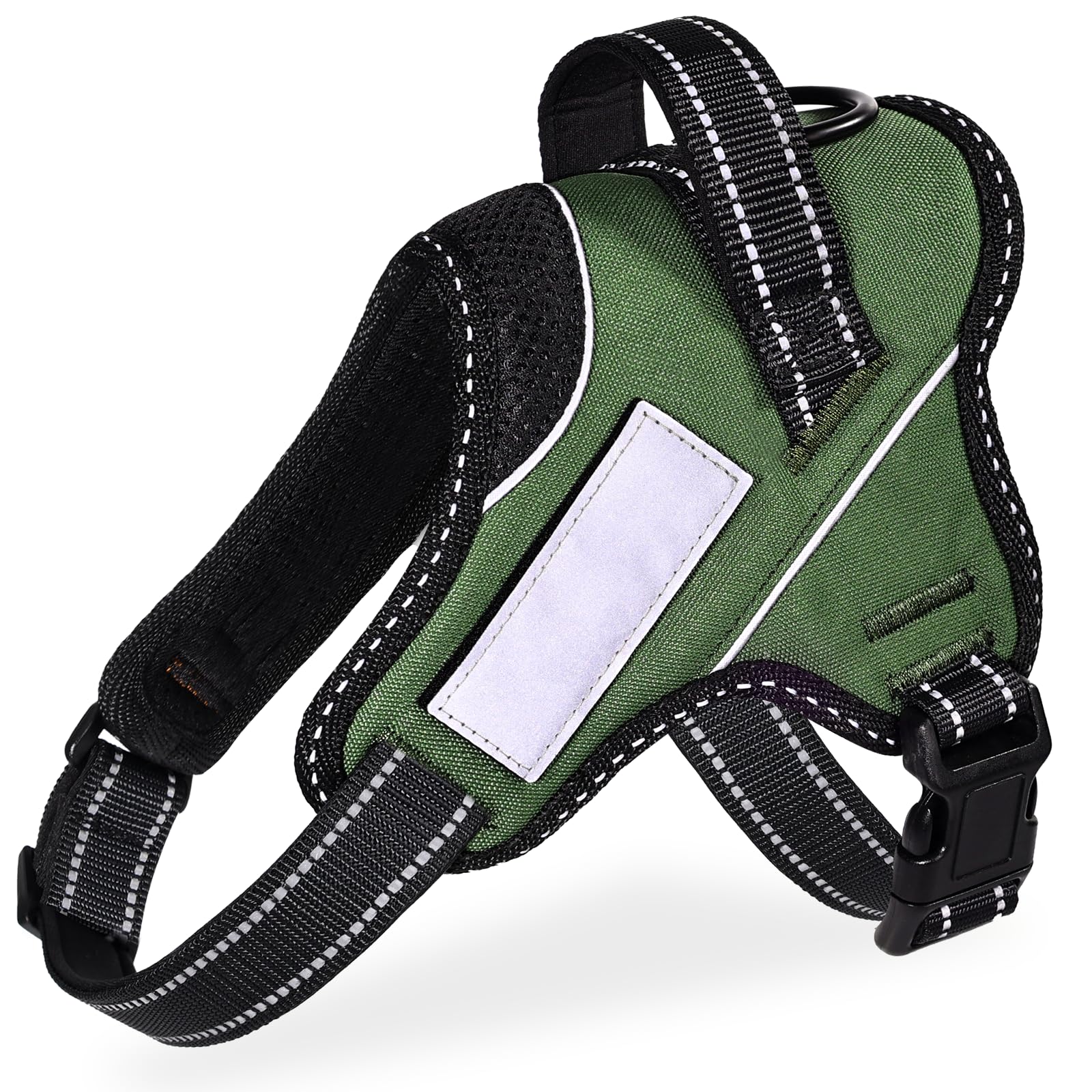 CatenaVinas Dog Harness for Small Medium Large Dogs,Dog Trainer Recommended,Throat-Friendly,Easy to Put On&Take Off,Adjustable with Nameplate&Reflective,Ergonomic Design Super Cute Colors(Armygreen,M)