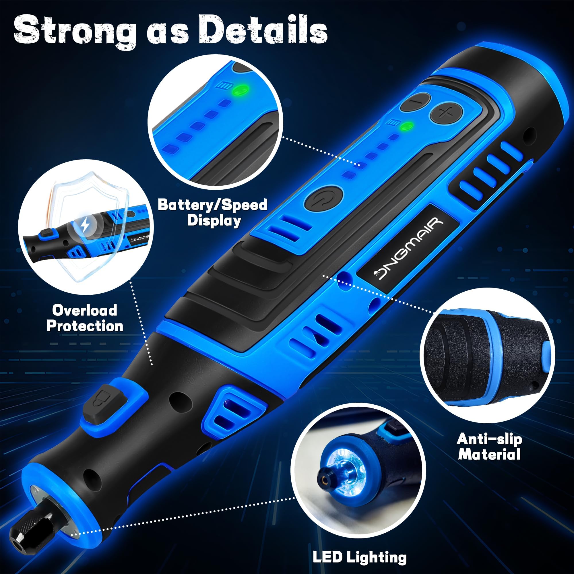 8V Engraving Pen 2800mAh Cordless Rotary Tool Kit with 135pcs Accessories, 30000RPM 5Speed Multi Power Carving Tool Mini Drill with Bag for Polishing Cutting Sanding Drilling DIY Gift