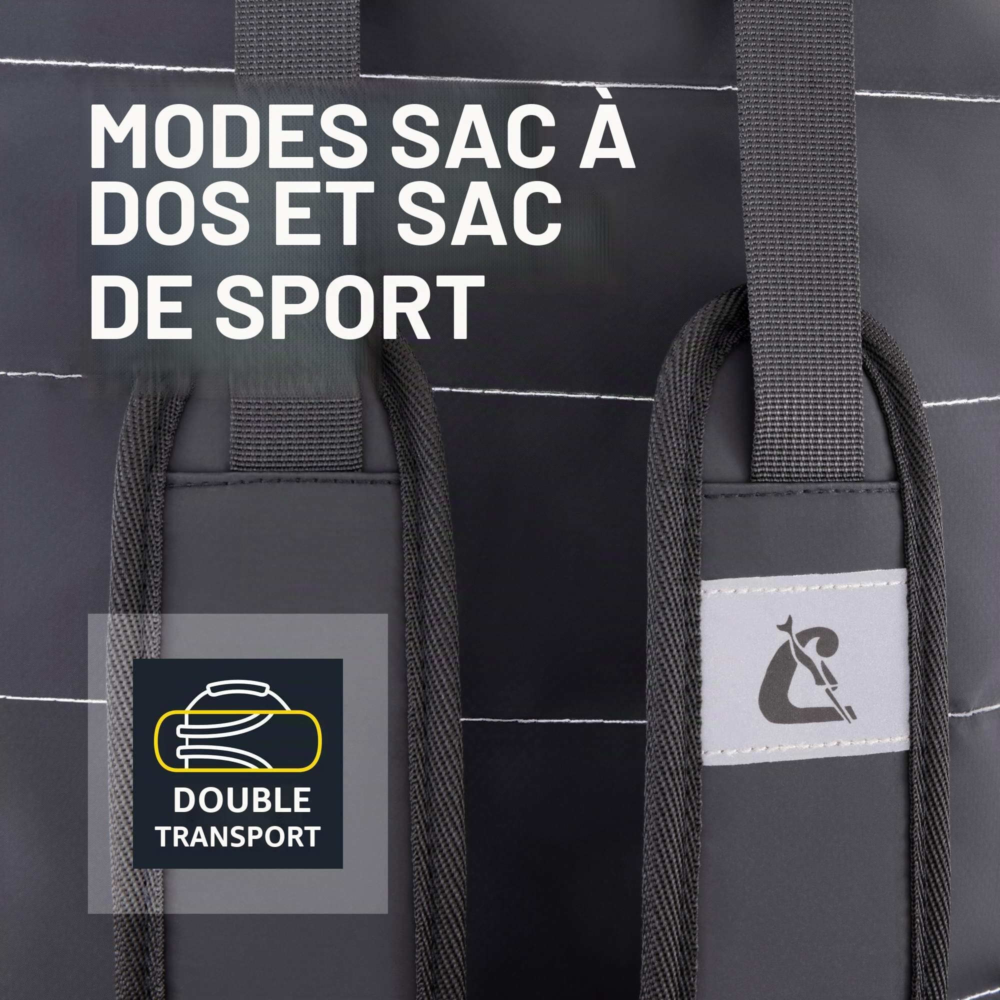 CRESSI Depuis 1946 - Walrus Pool Duffle Backpack - Sac Multifonctionnel Convertible en Sac à Dos ou Sac Fourre Tout Idéal pour Piscine Hommes et Femmes, Noir/Bleu 35 L