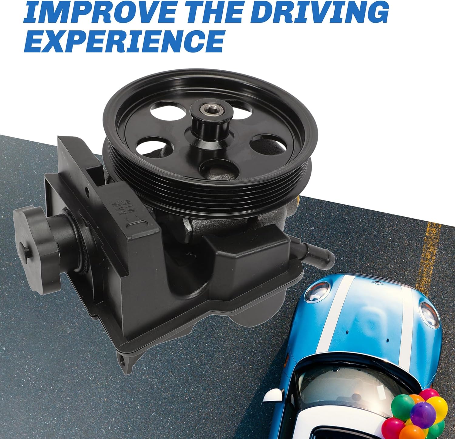Power Steering Pump Compatible With 2006-2011 Ford Focus l4 2.0L 2.3L 2.5L, 2010-2011 Transit Connect l4 2.0L Power Assist Pump, 6S4Z3A674A 7S4Z3A674A 361152