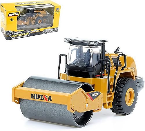 Gemini&Genius Juguete de rodillo de carretera para niños, juguetes de vehículos de construcción resistentes, camiones de carretera de aleación a