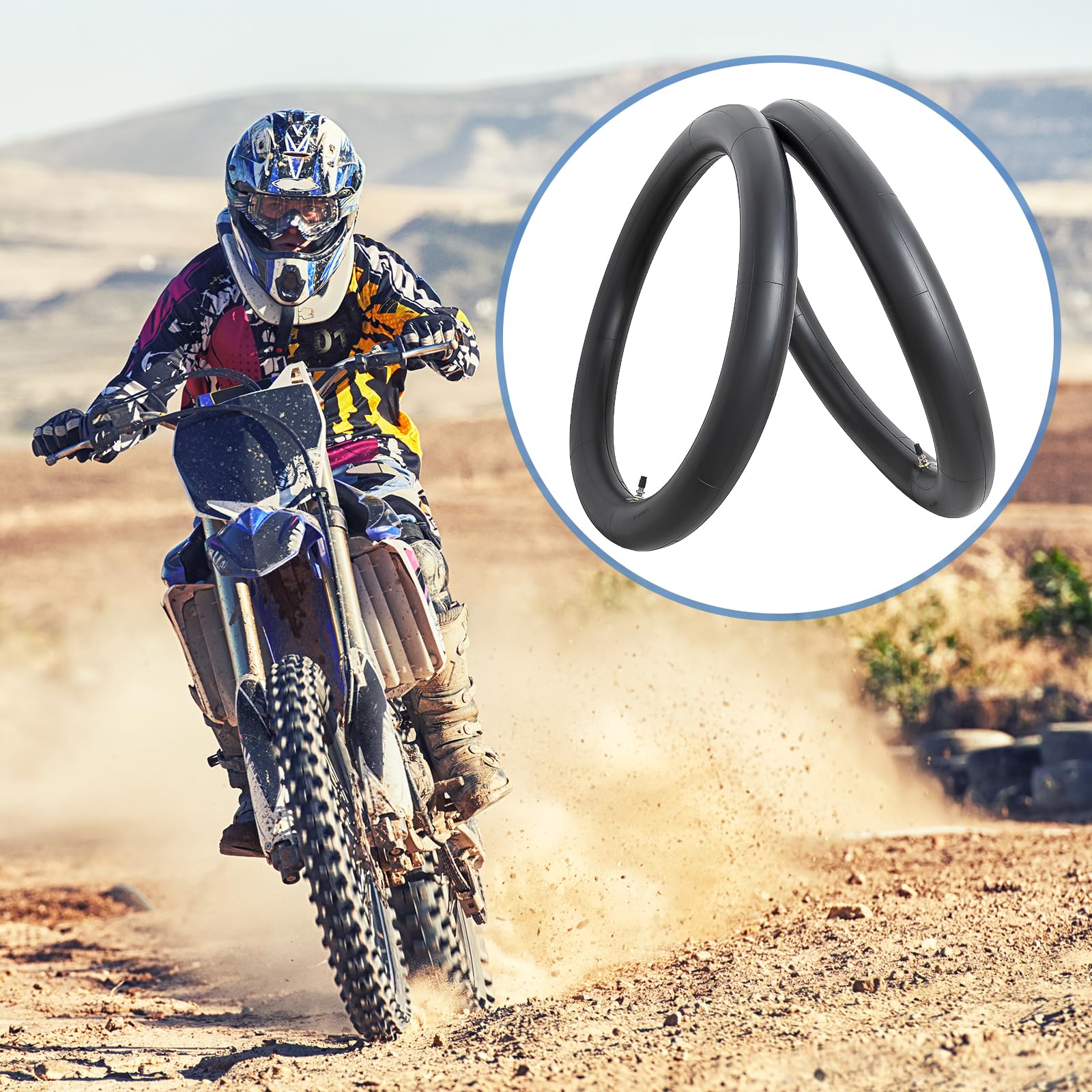 2 unidades 2,75/3,00 – 21 (80/100-21) cámaras de aire para motocicleta TR4 Dirt Bike Premium de repuesto para motocicleta de carga pesada, compatible con neumáticos delanteros y traseros de