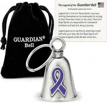 Guardian Bell F_ck Cancer Motorcycle Bell w/Keyring & Velvet Gift Bag | Lead-Free Pewter | Good Luck Gift | Made in USA