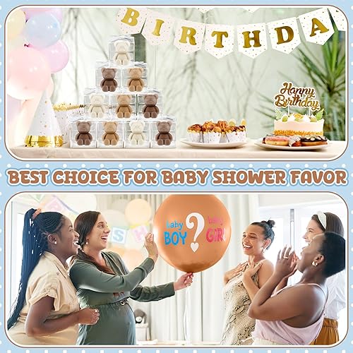 Miniatura 6 de 30 velas de oso para baby shower, con 30 cajas de velas en forma de oso, hechas a mano, mini velas de oso a granel para baby shower, niños, niñas,