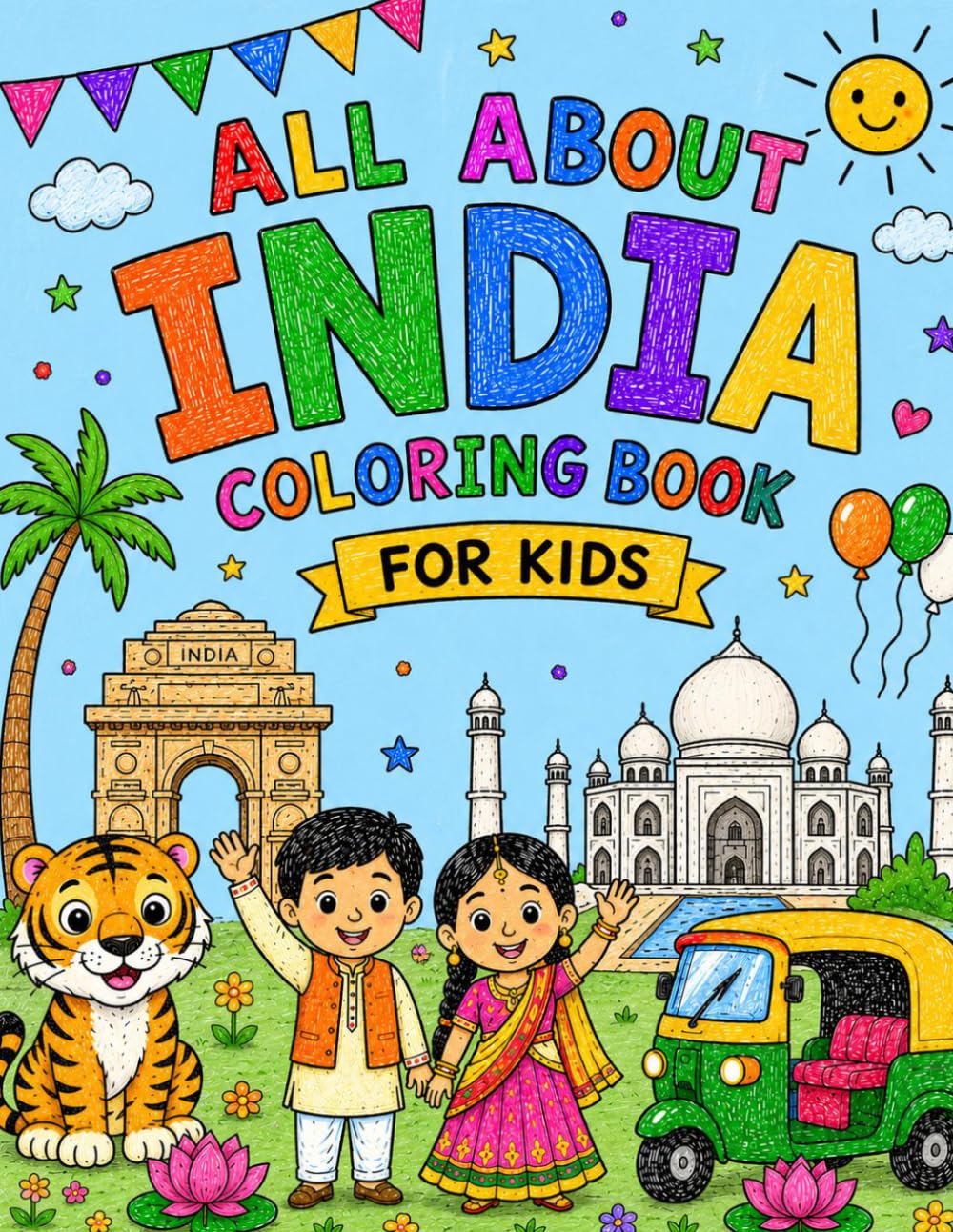 All About India Coloring Book for Kids!: Indian Culture Learning & Creative Fun