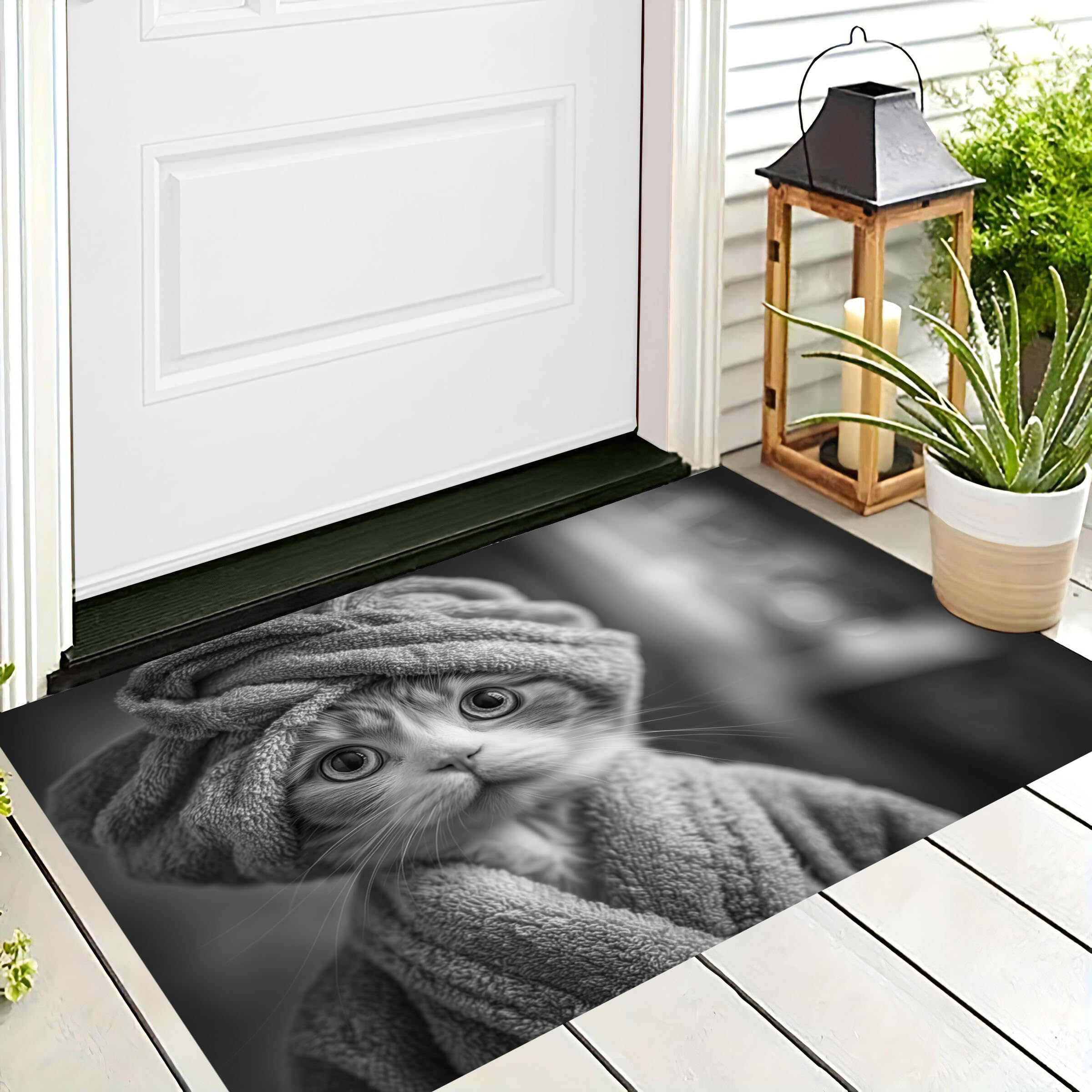 Tapis chat blanc cassé 60x90cm pour une décoration de chambre cocooning