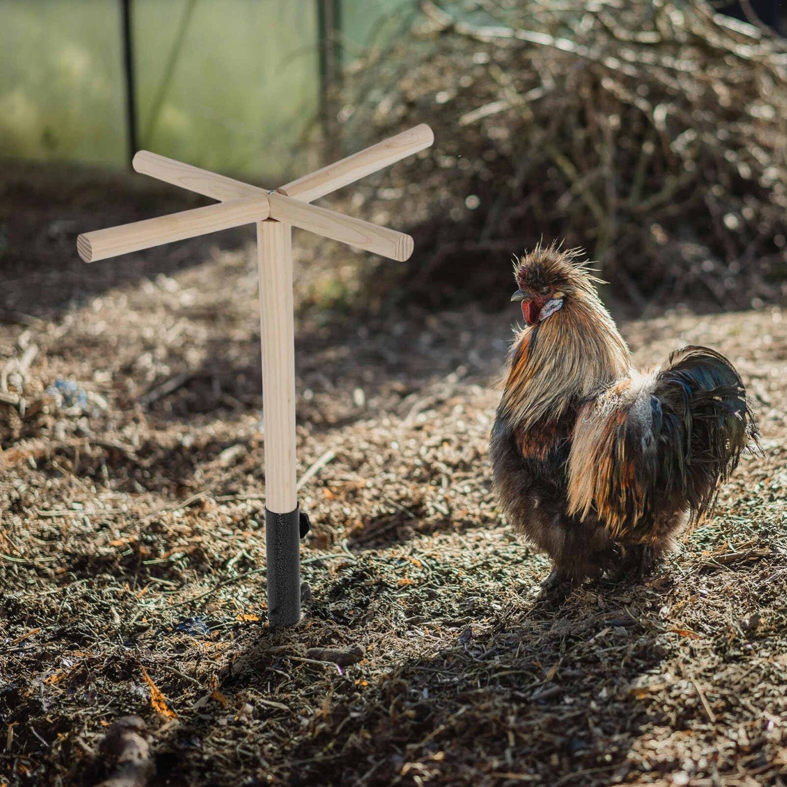 HANABASS Soporte De Madera para Pollos y Aves Exóticas Perchero para Entrenamiento De Aves para Gallinas y Loros Diseño Práctico y Funcional Estimula El Ejercicio Coordinación