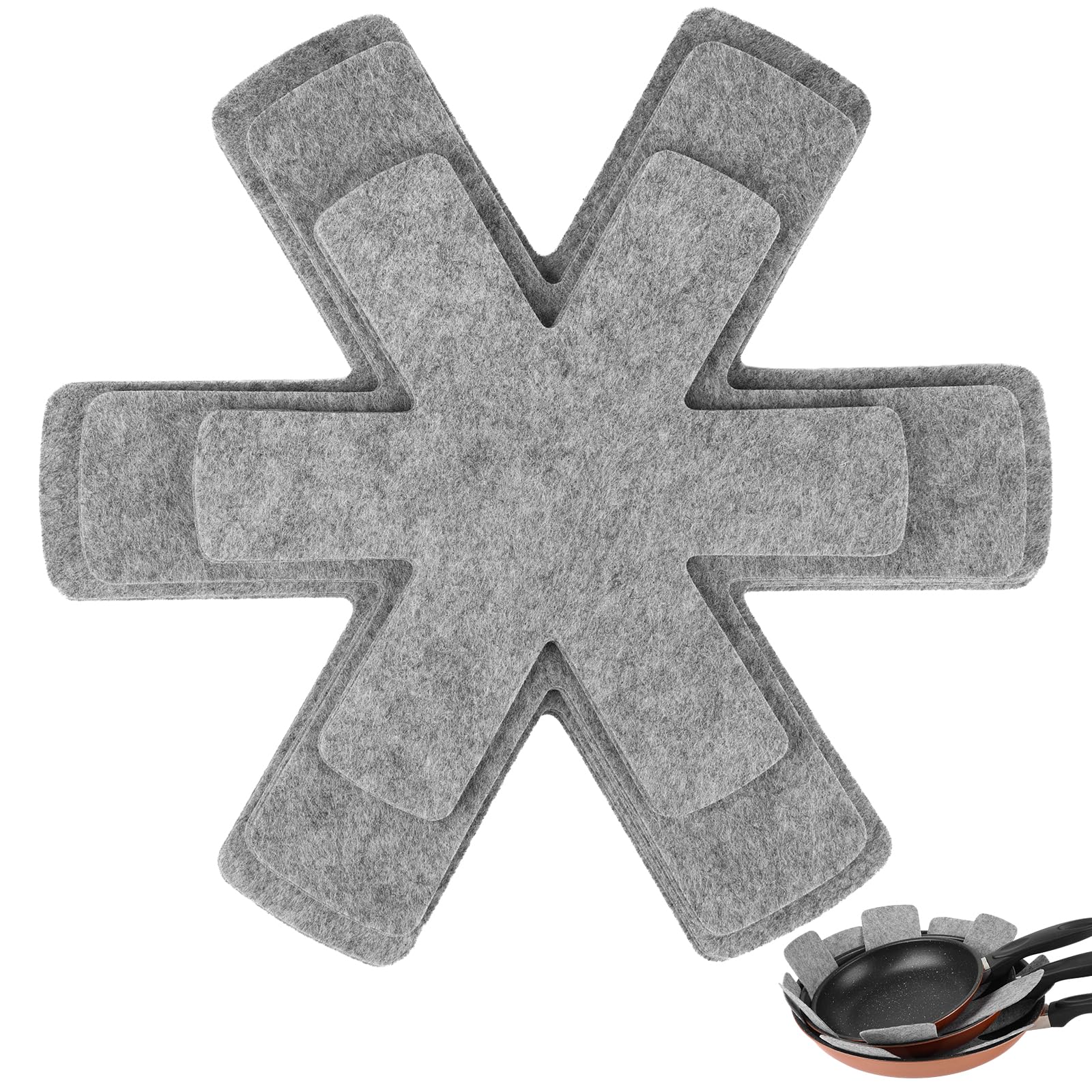 BOYAN Pot and Pan Protectors, Set of 12 and 3 Different Size, Cookware Dividers Pads/Stacking Pan Protectors/Pot Separators Pads for Protecting and Separating Pots Pans