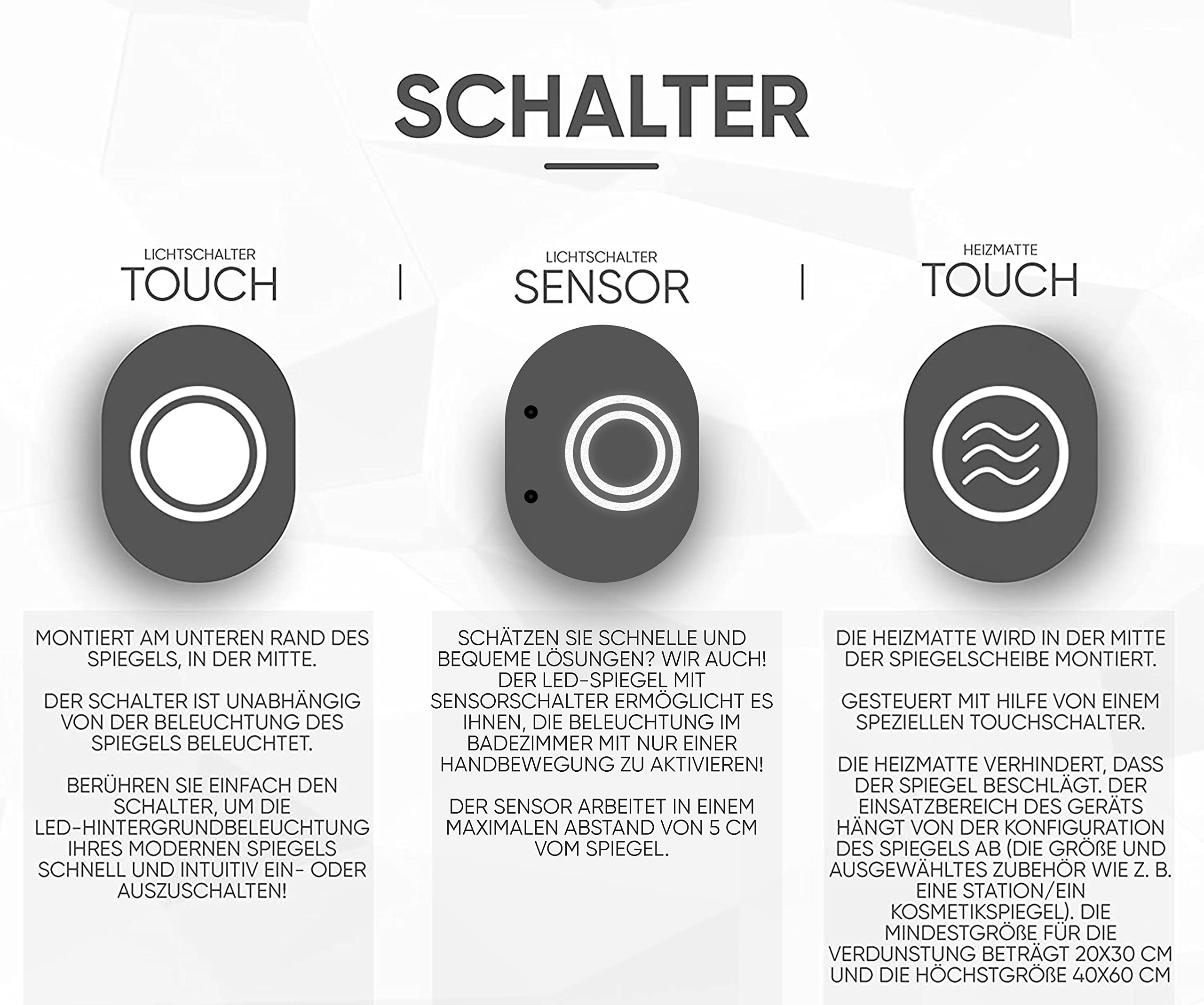 Artforma Badspiegel mit Beleuchtung - Led Spiegel Bad - 120x70 - Badezimmerspiegel Nach Maß - auf Individuelle Bestellung Gefertigt - Modernes Design - Ohne Rahmen